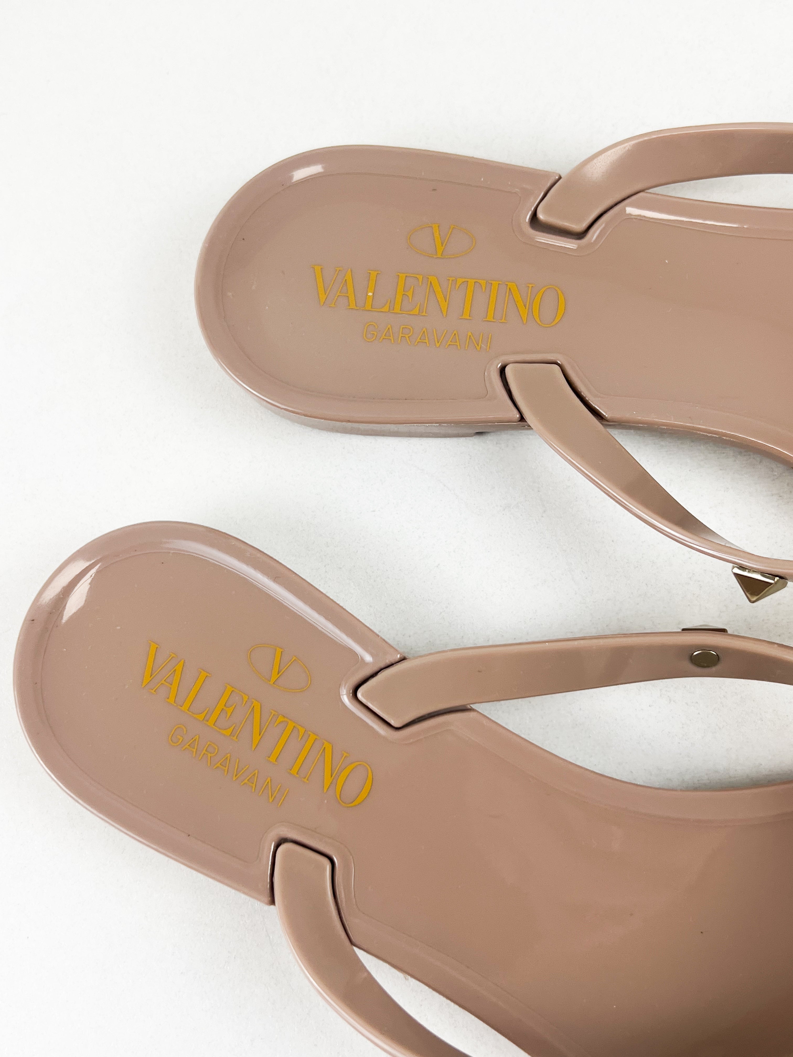 Valentino Jelly Rockstud Thong Size 38