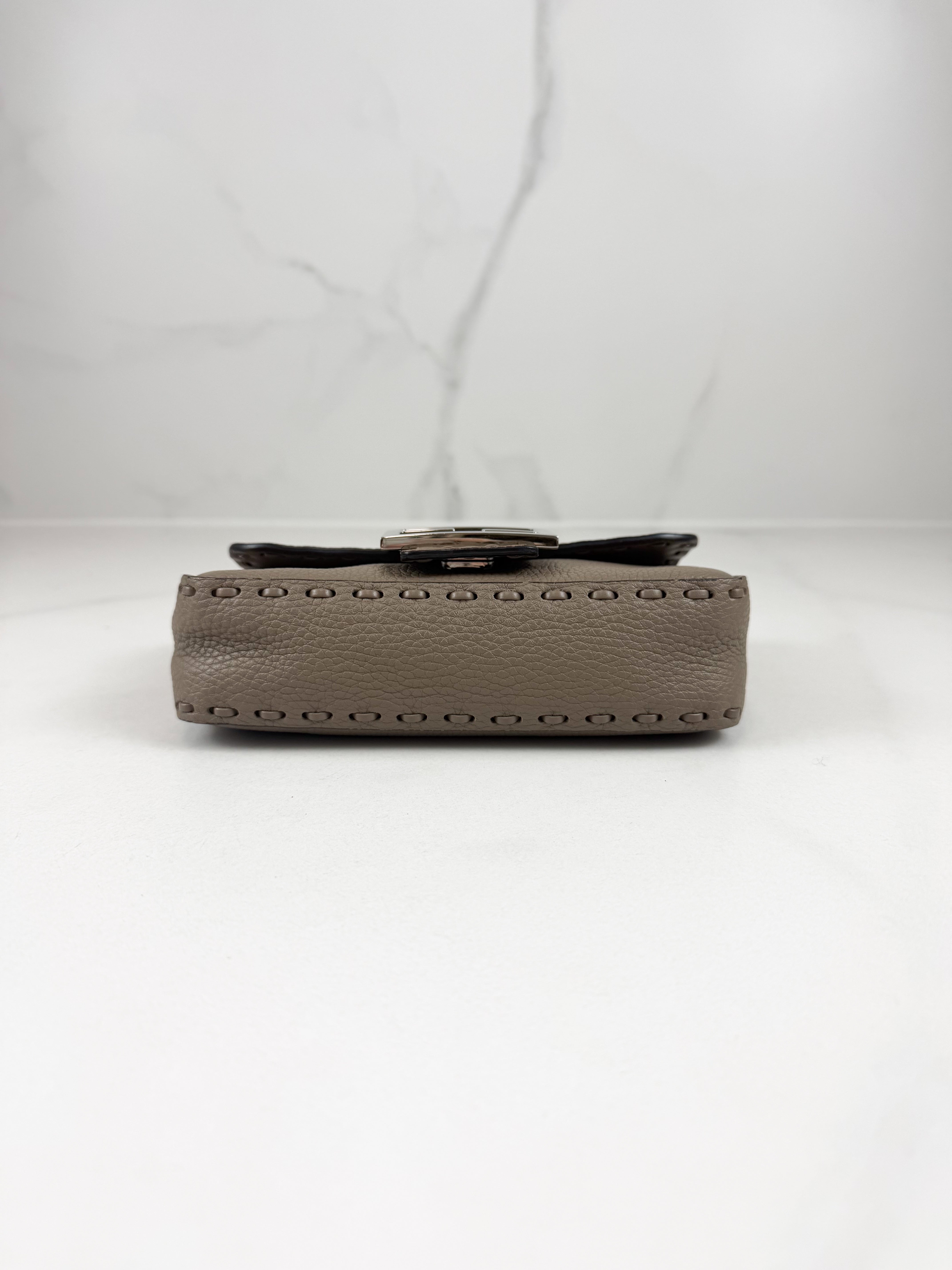 Fendi FF Calf Leather Mini Baguette