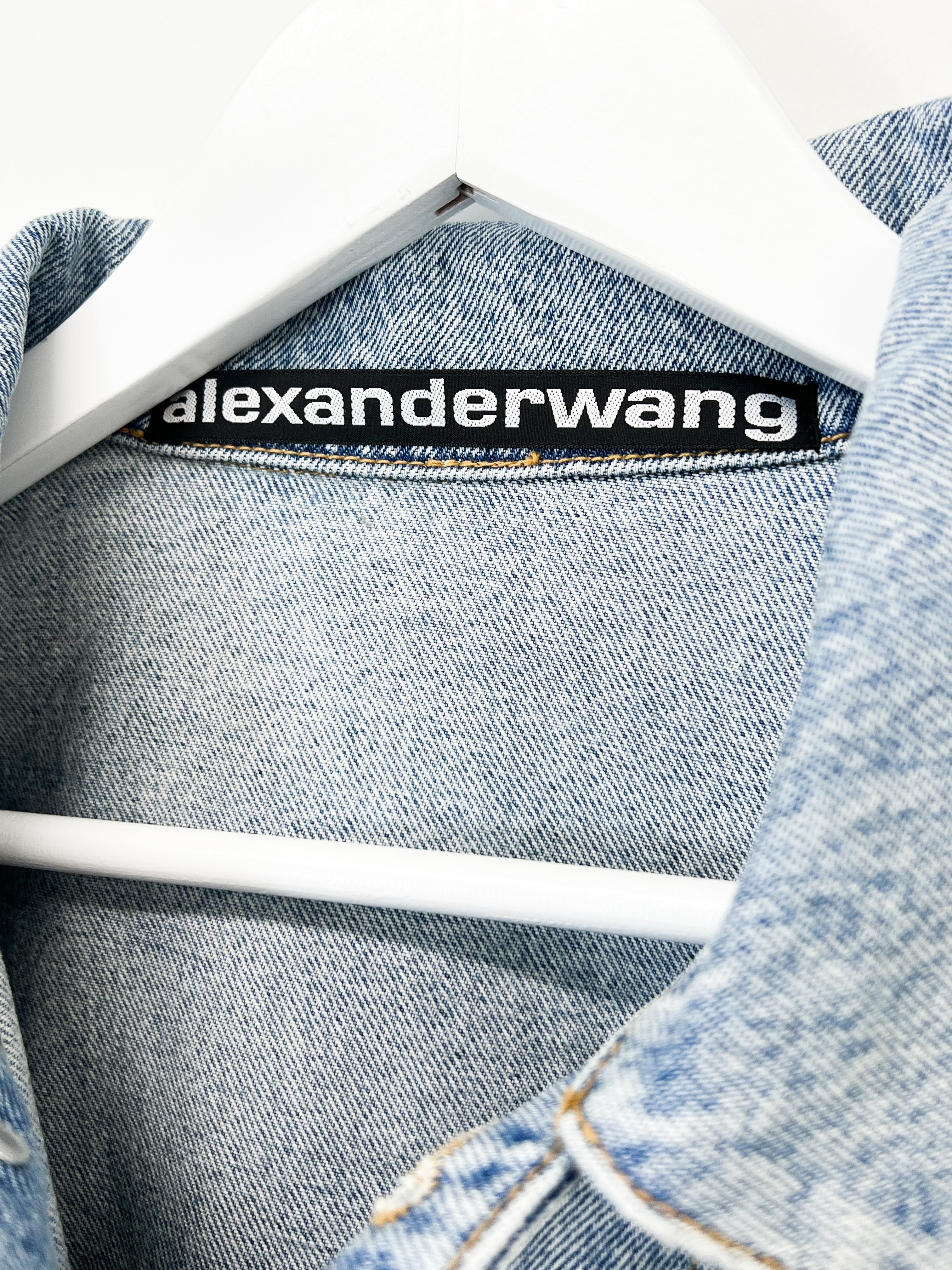 Alexander Wang Regen Indigo Denim Clip Trucker Jacket