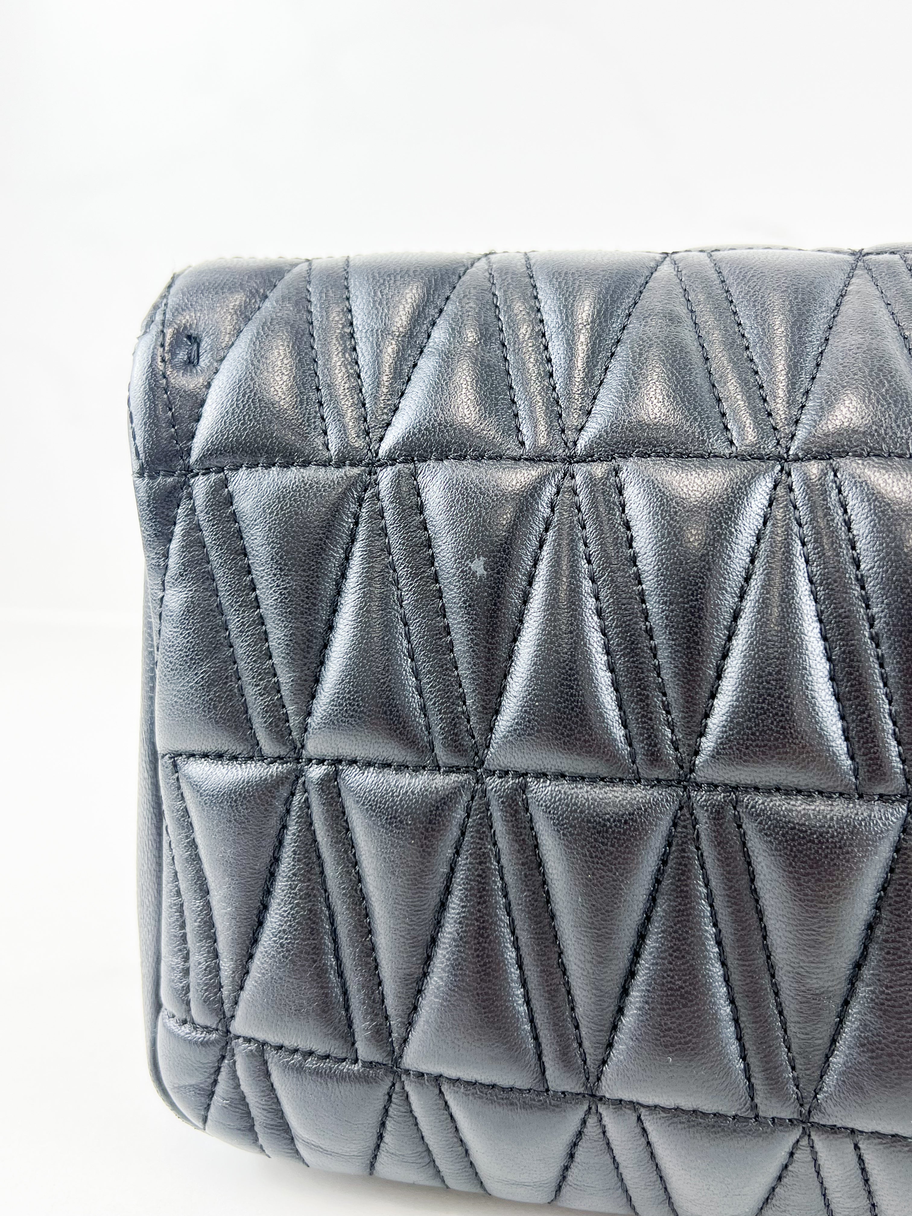 Versace Black Virtus Shoulder Bag with GHW