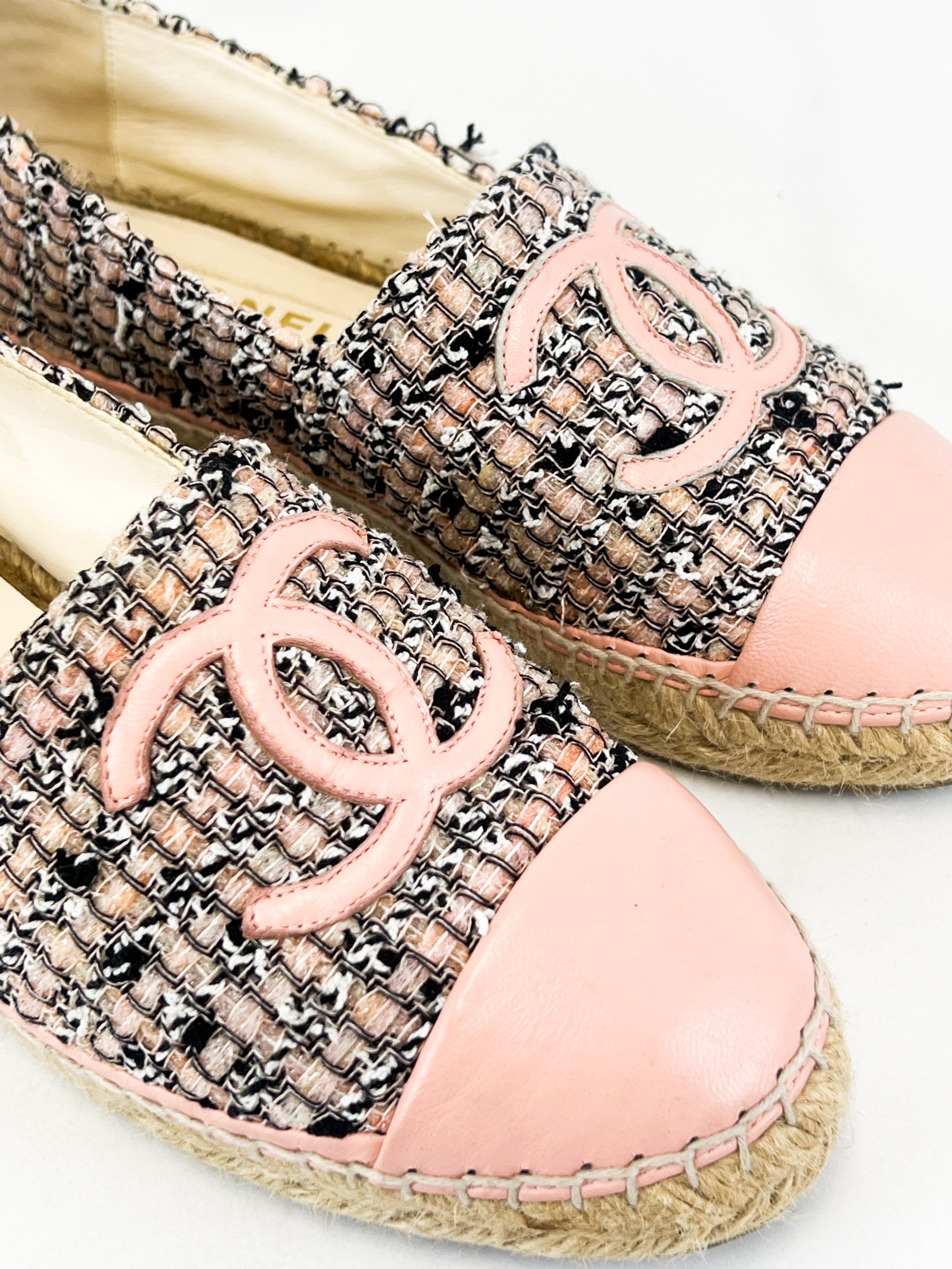 Chanel CC Tweed Espadrille Size 40
