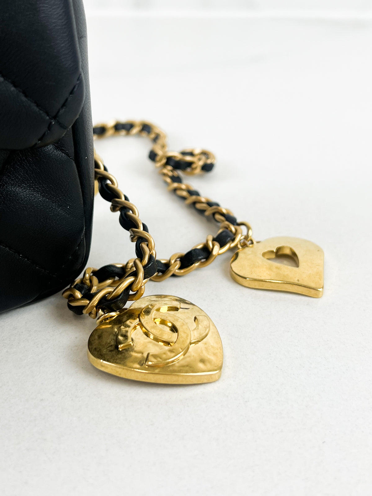 Chanel Hearts Charm Mini Flap Bag in Lambskin with GHW