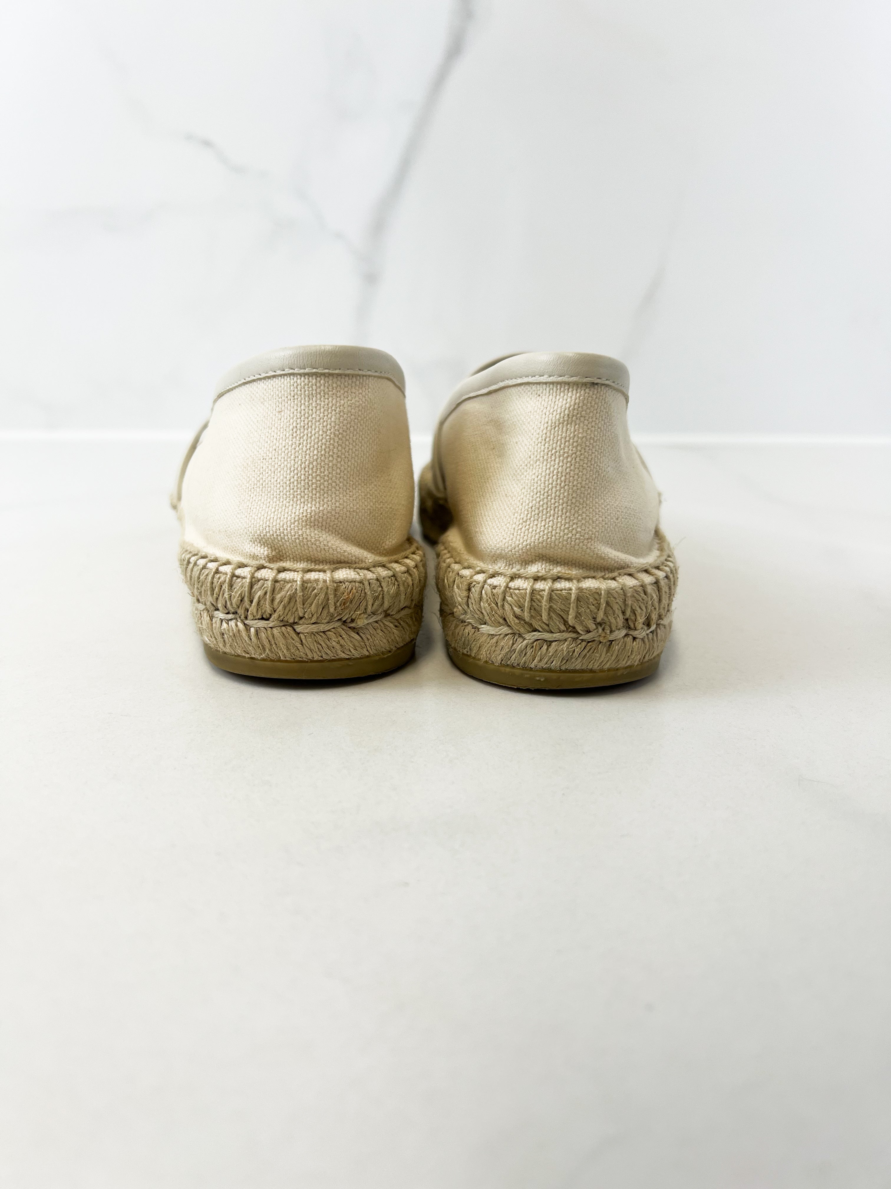 Gucci GG Espadrilles in Cream Canvas Size 37.5