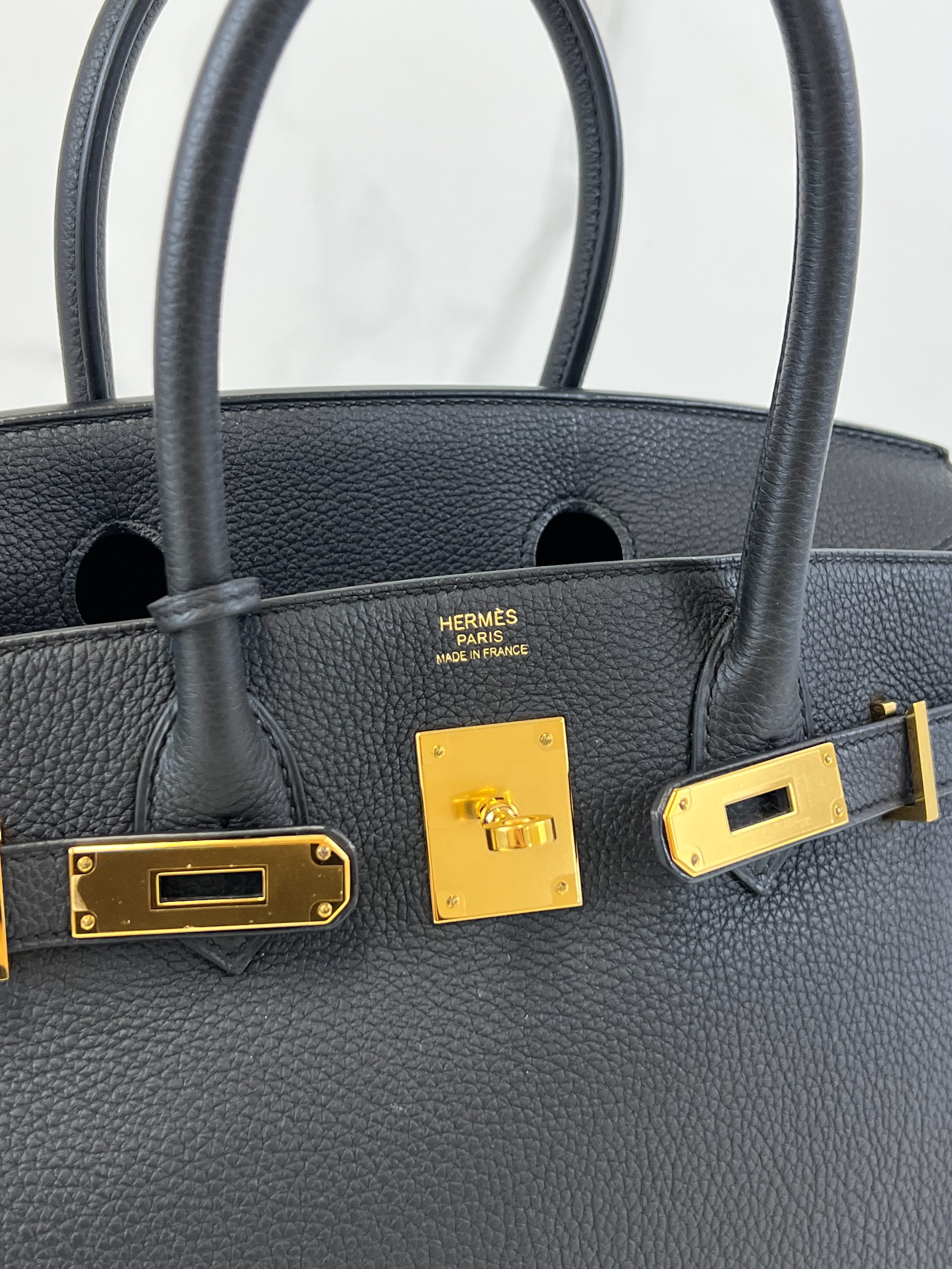 Hermes Togo Noir Birkin 30 with GHW