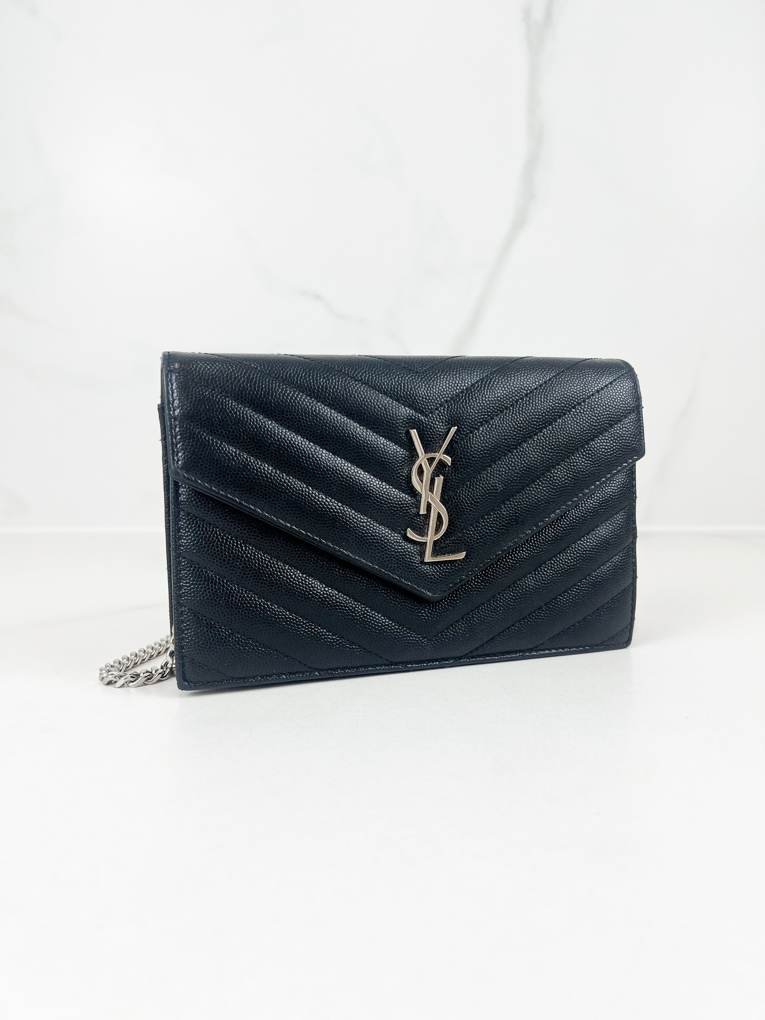 Saint Laurent Black Cassandre Envelope WOC