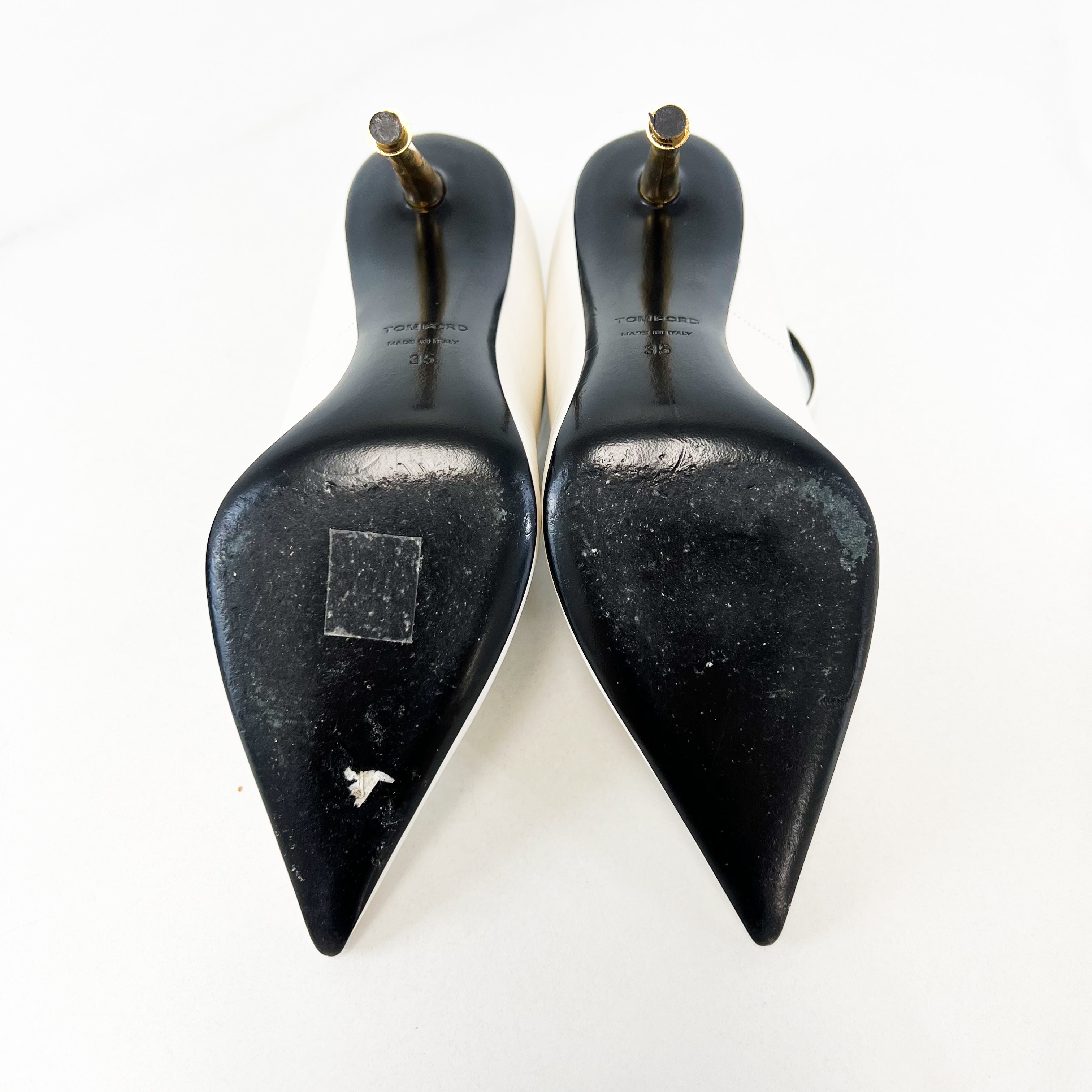 Tom Ford White Ankle Padlock Pump Size 35