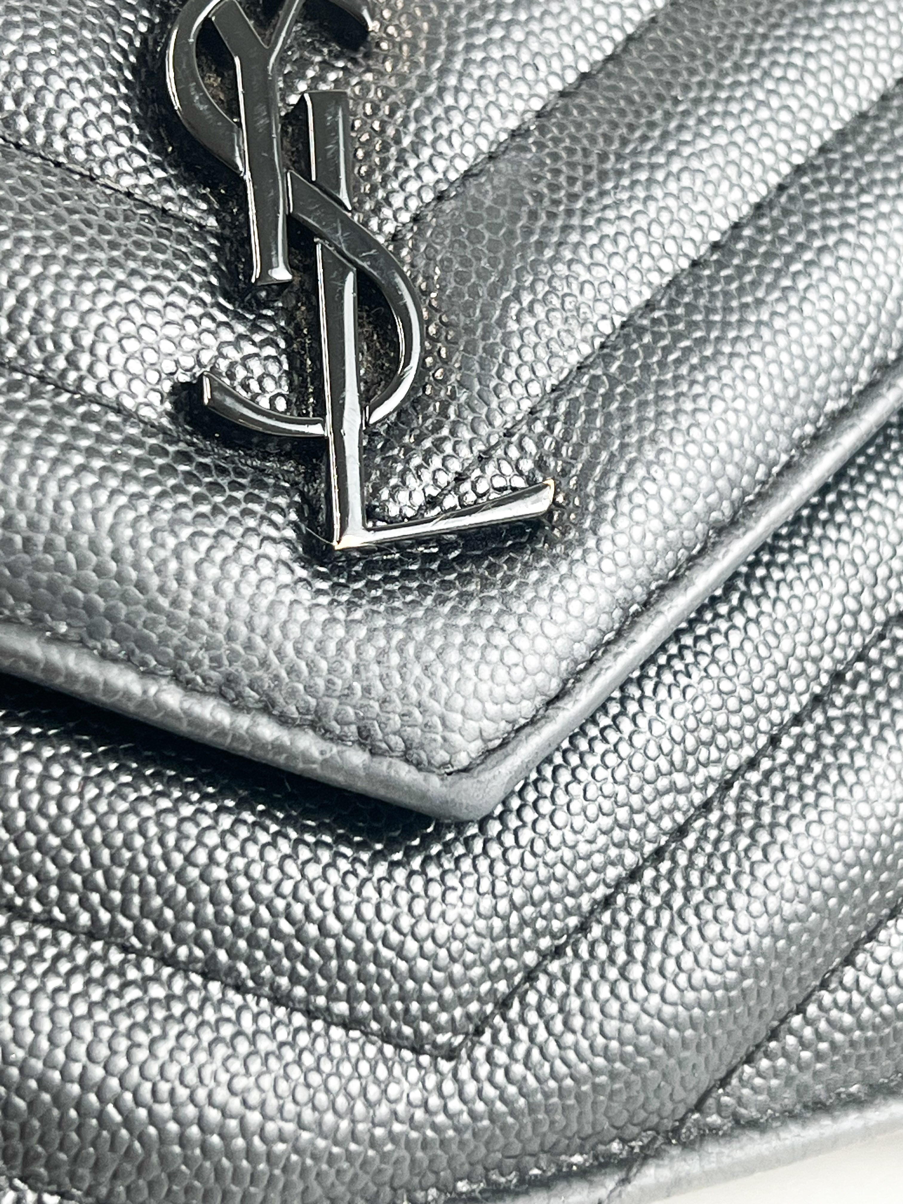 Saint Laurent Black Cassandre Envelope WOC