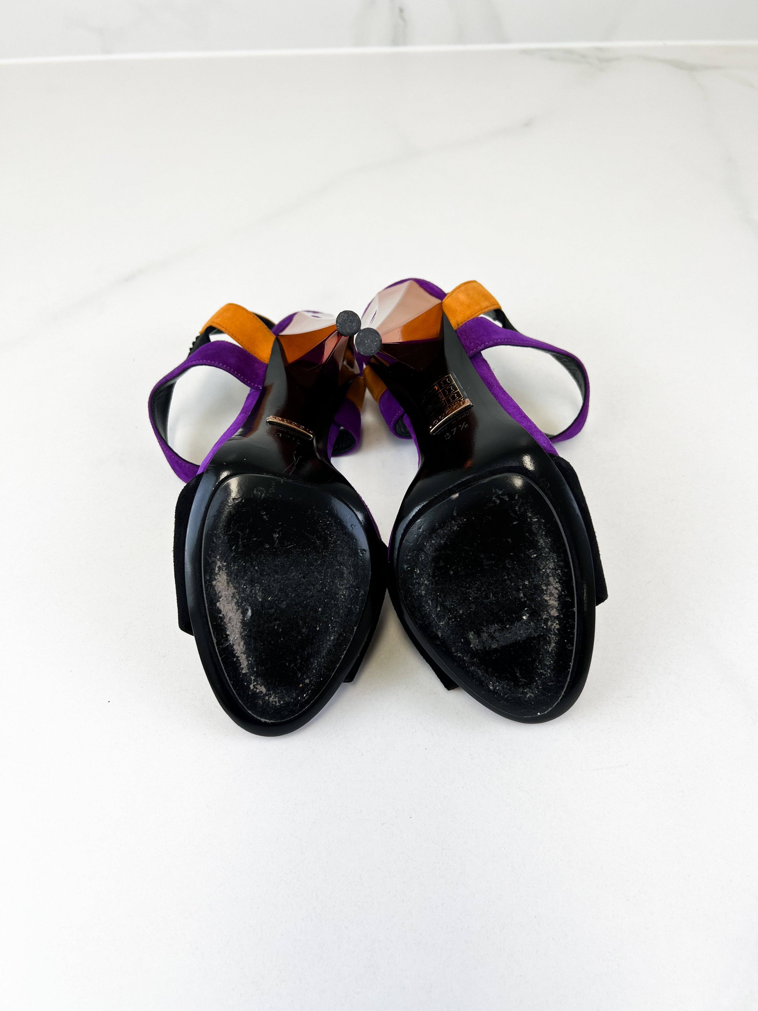 Gucci Tri-Color Suede Heel Size 37.5