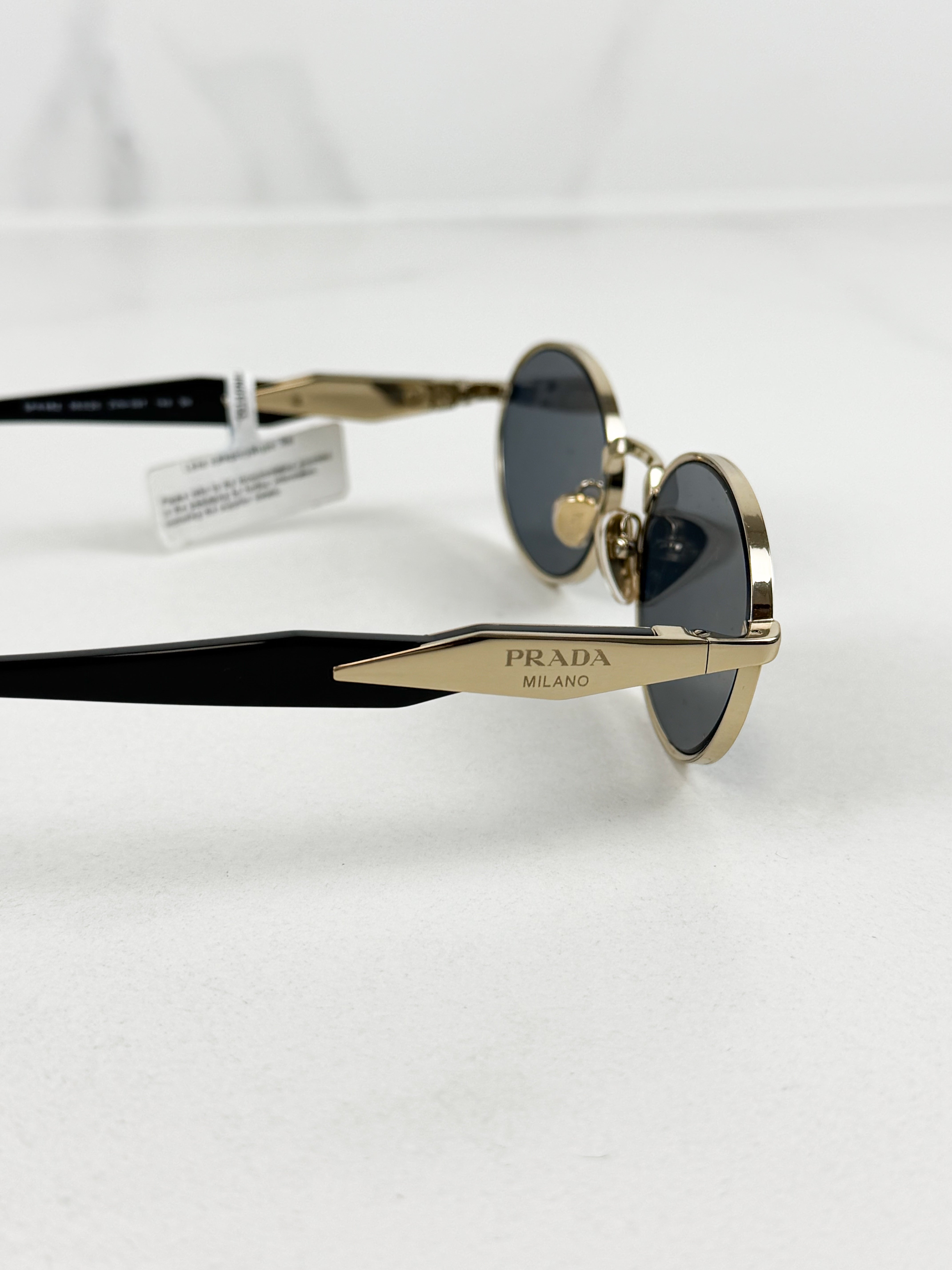 Prada Oval Frame Logo Black Sunglasses
