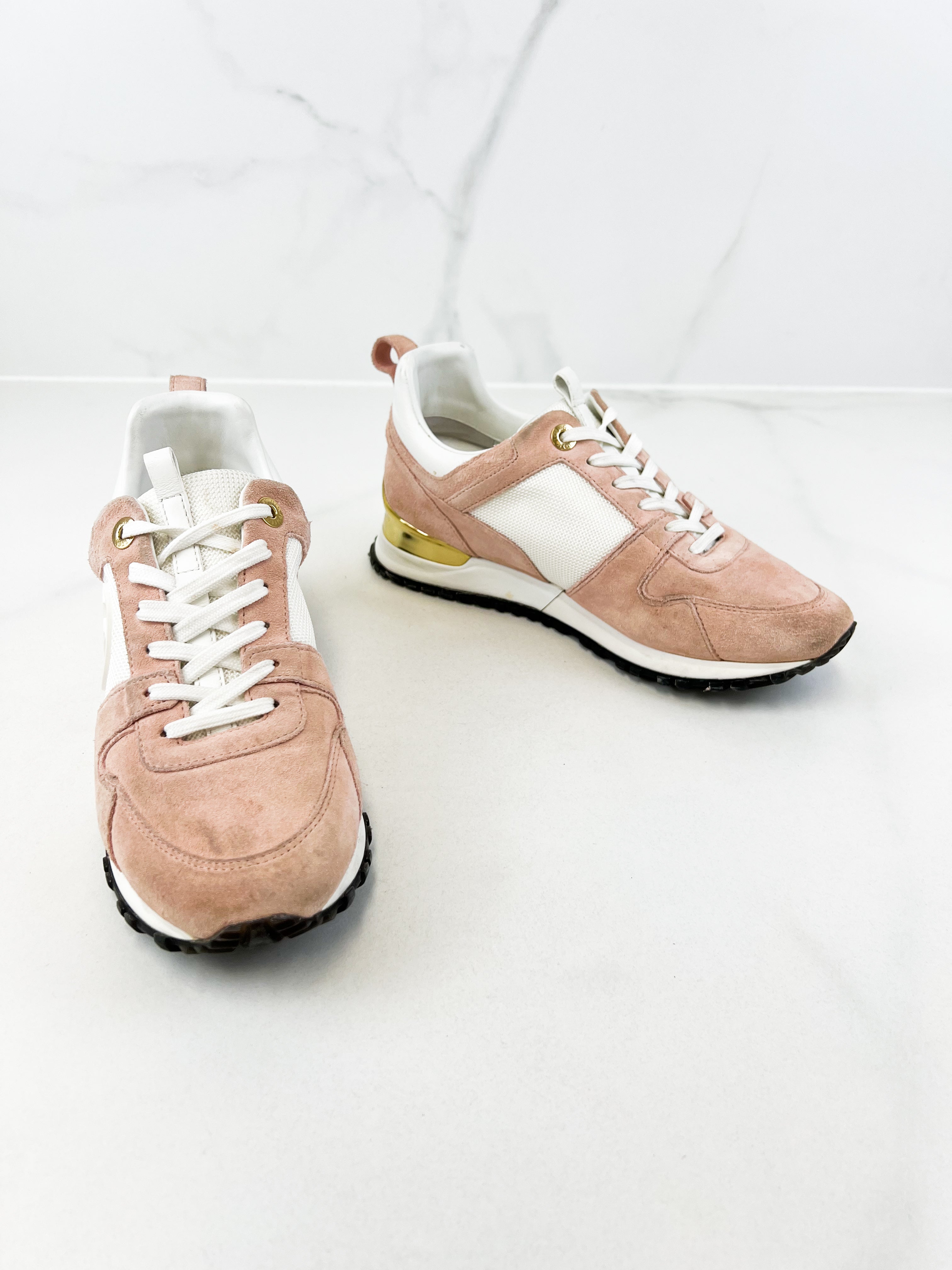 Louis Vuitton Pink Suede Runaway Sneaker Size 37