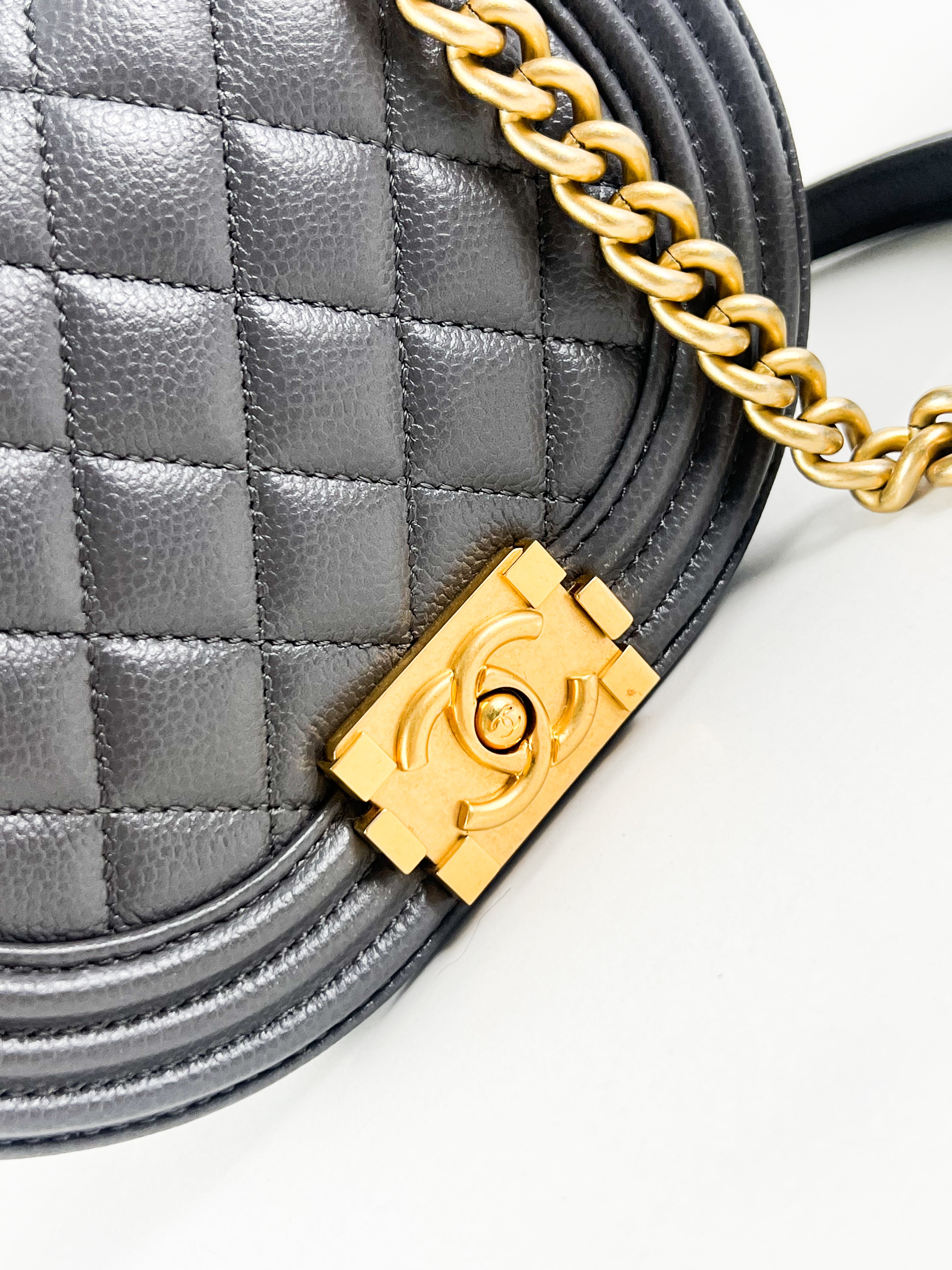 Chanel Half Moon Caviar Bag in Grey
