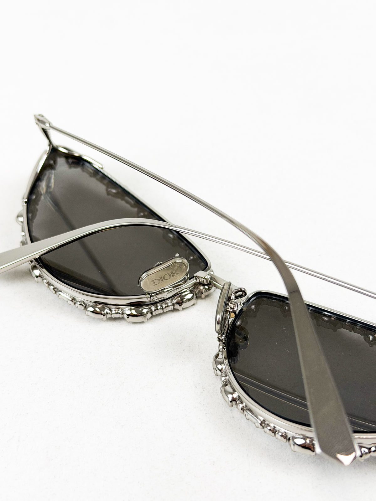 Christian Dior Silver Cat Eye with Crystals