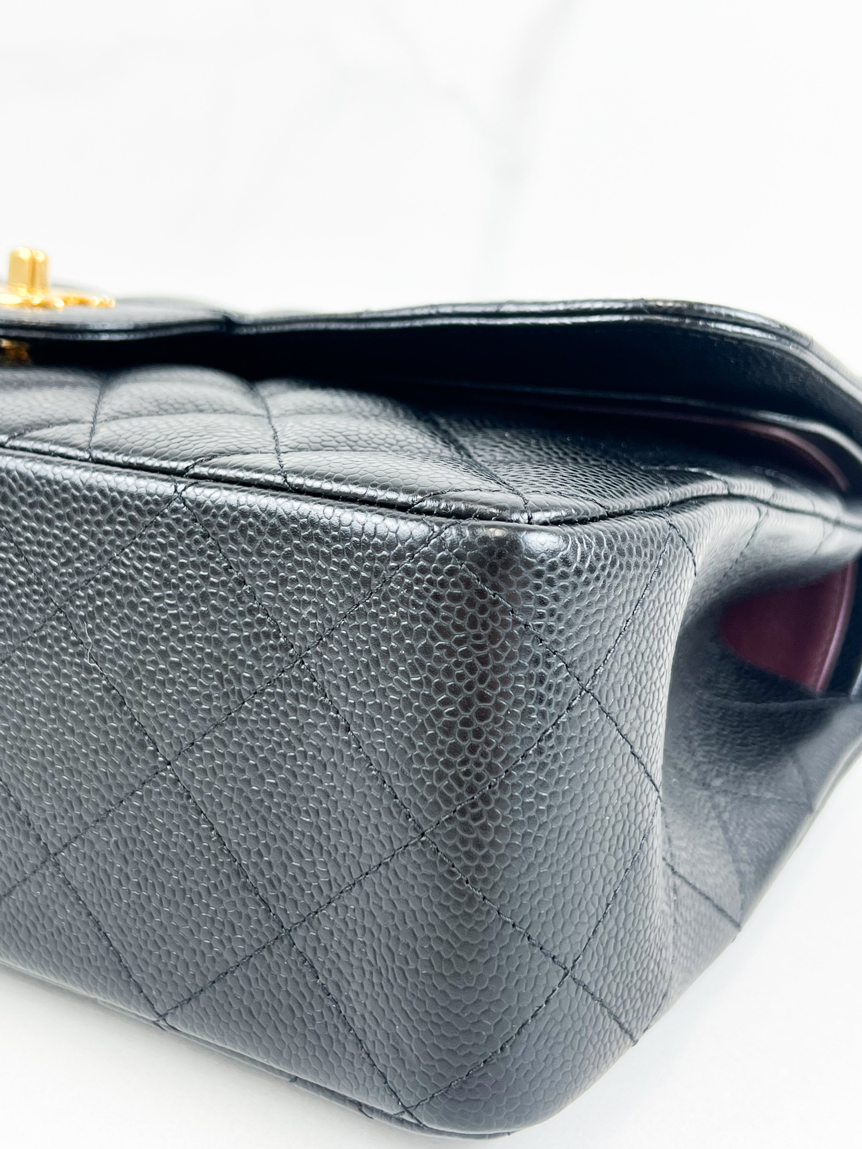 Chanel Jumbo Black Classic Double Flap Caviar Shoulder Bag