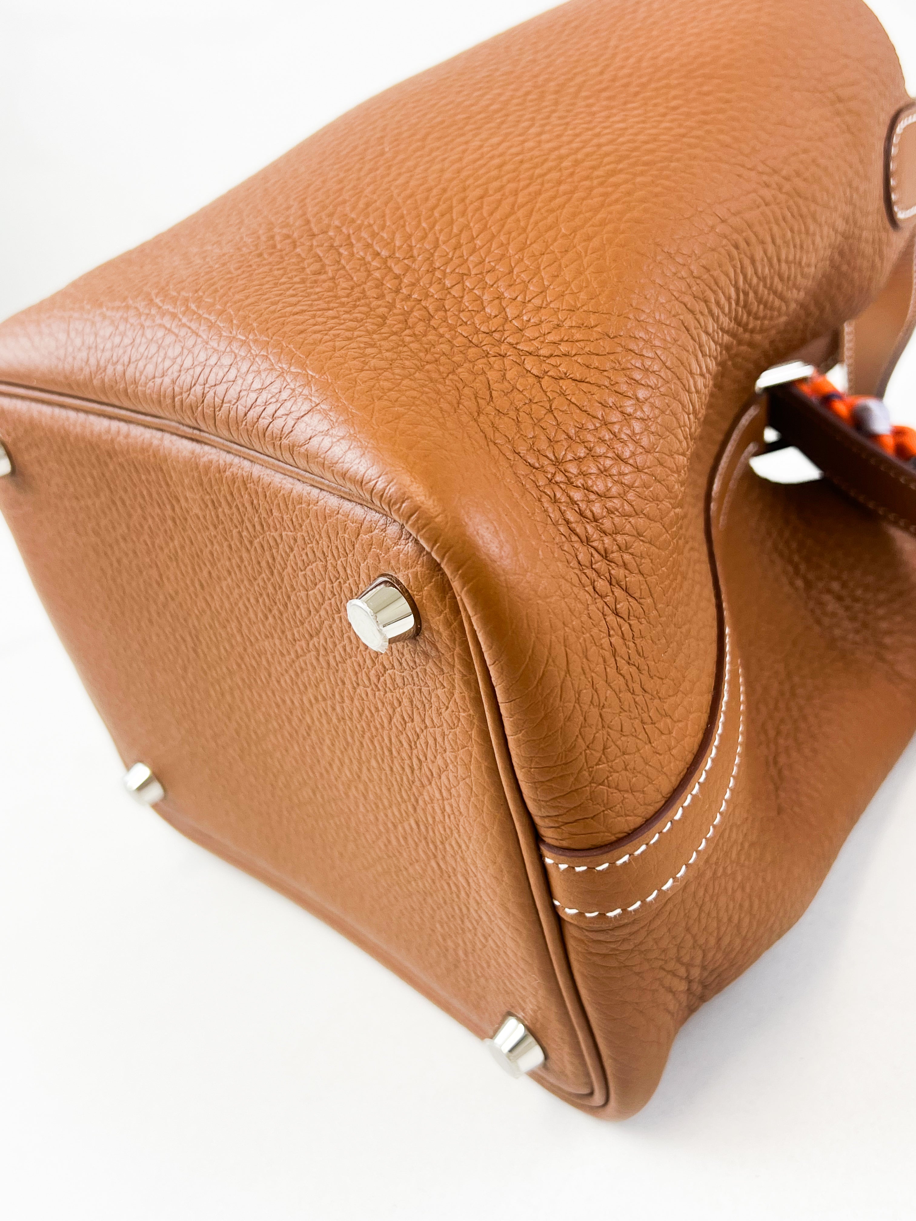 Hermes Picotin 18 in Gold Clemence Leather