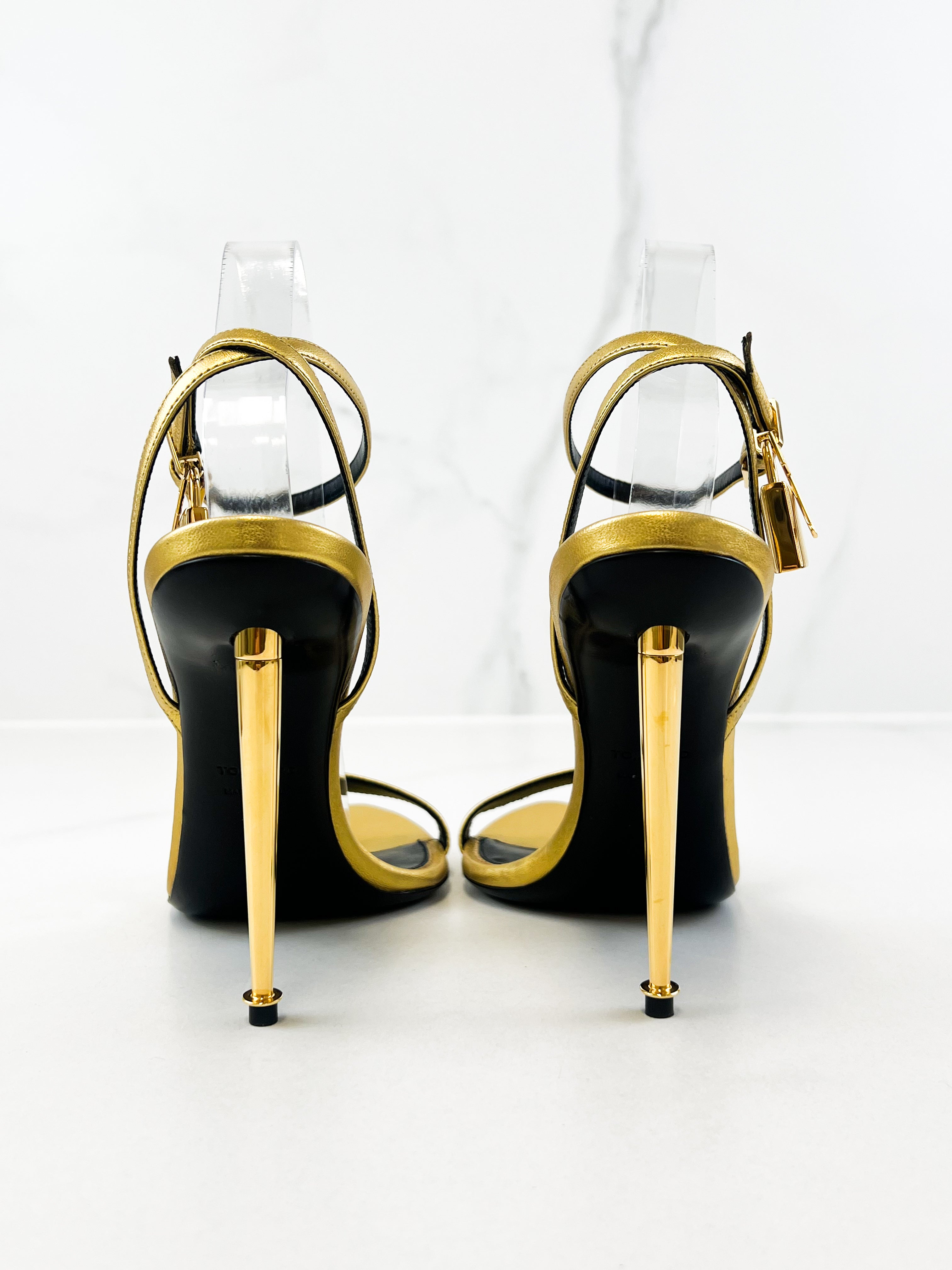 Tom Ford Gold Padlock Sandal Size 41