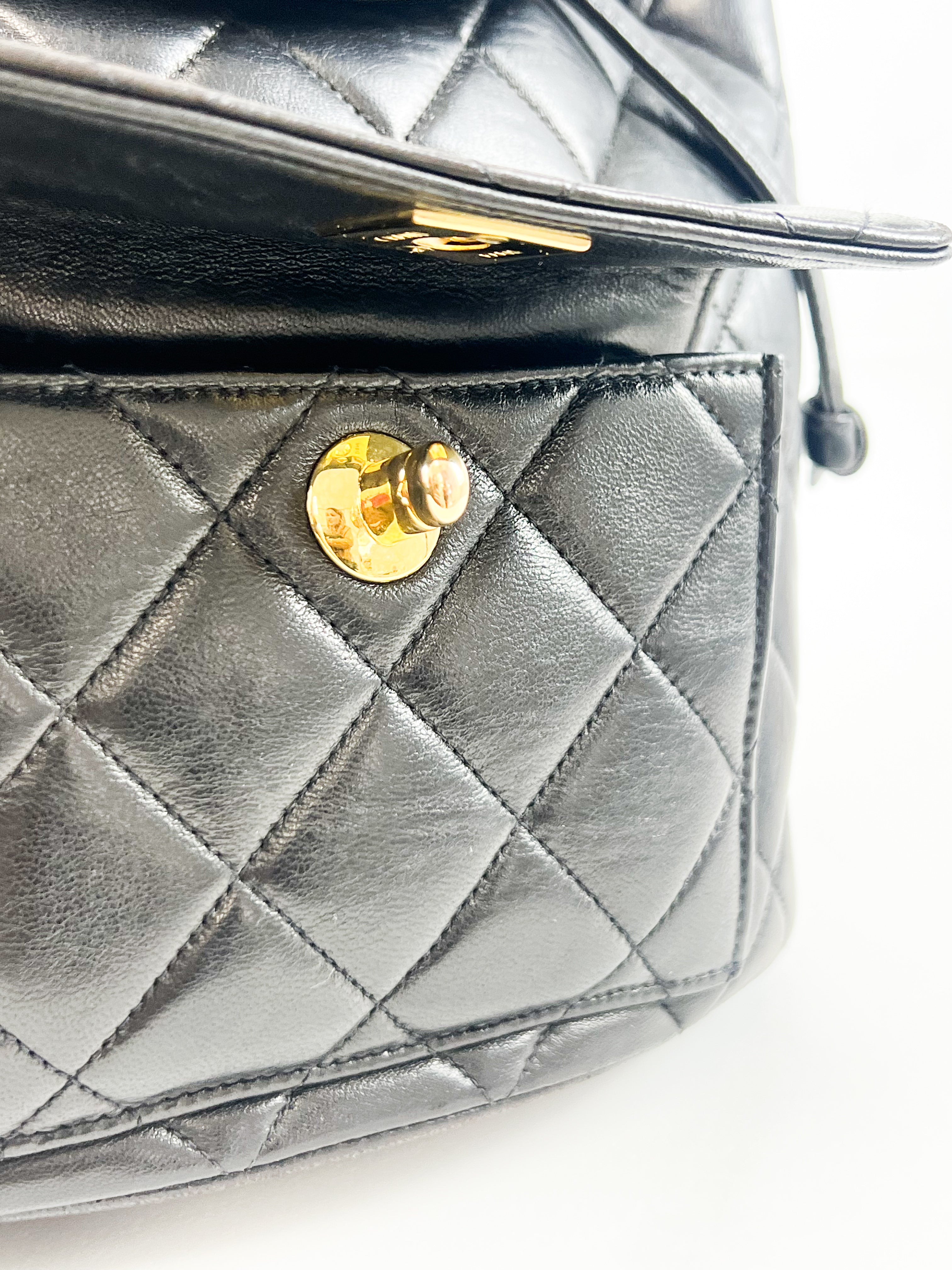 Chanel Black Leather Quilted Calfskin Backpack with GHW