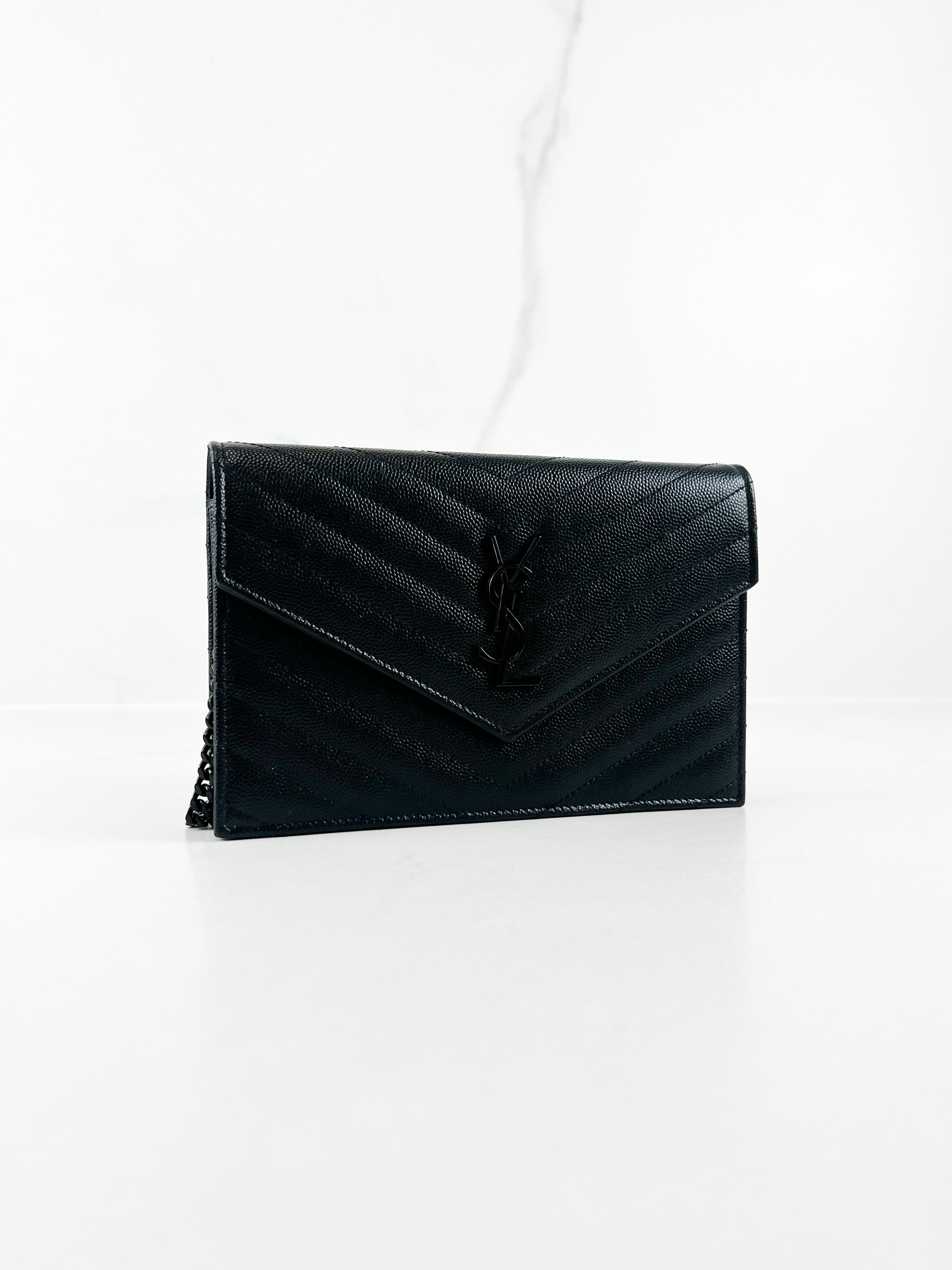 Saint Laurent Black Cassandre Envelope WOC