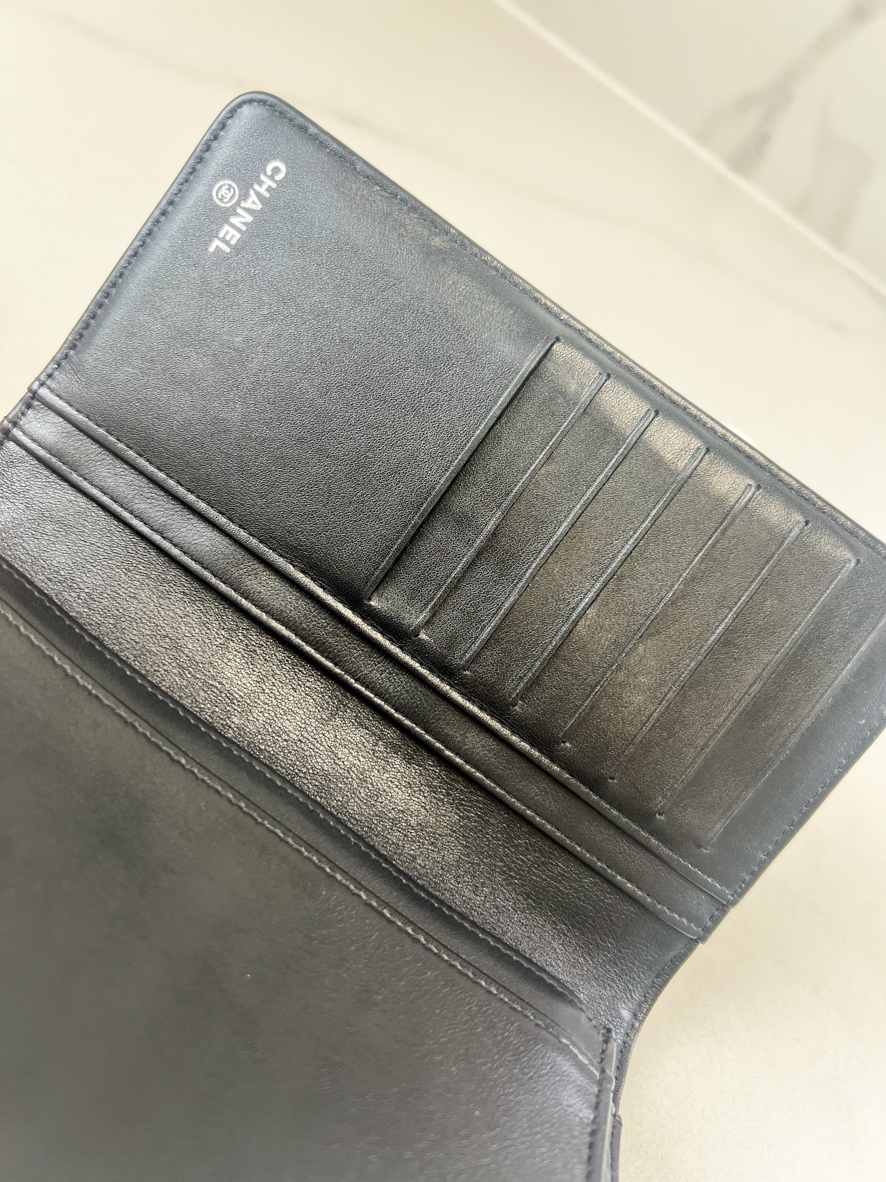 Chanel Patent Logo Wallet