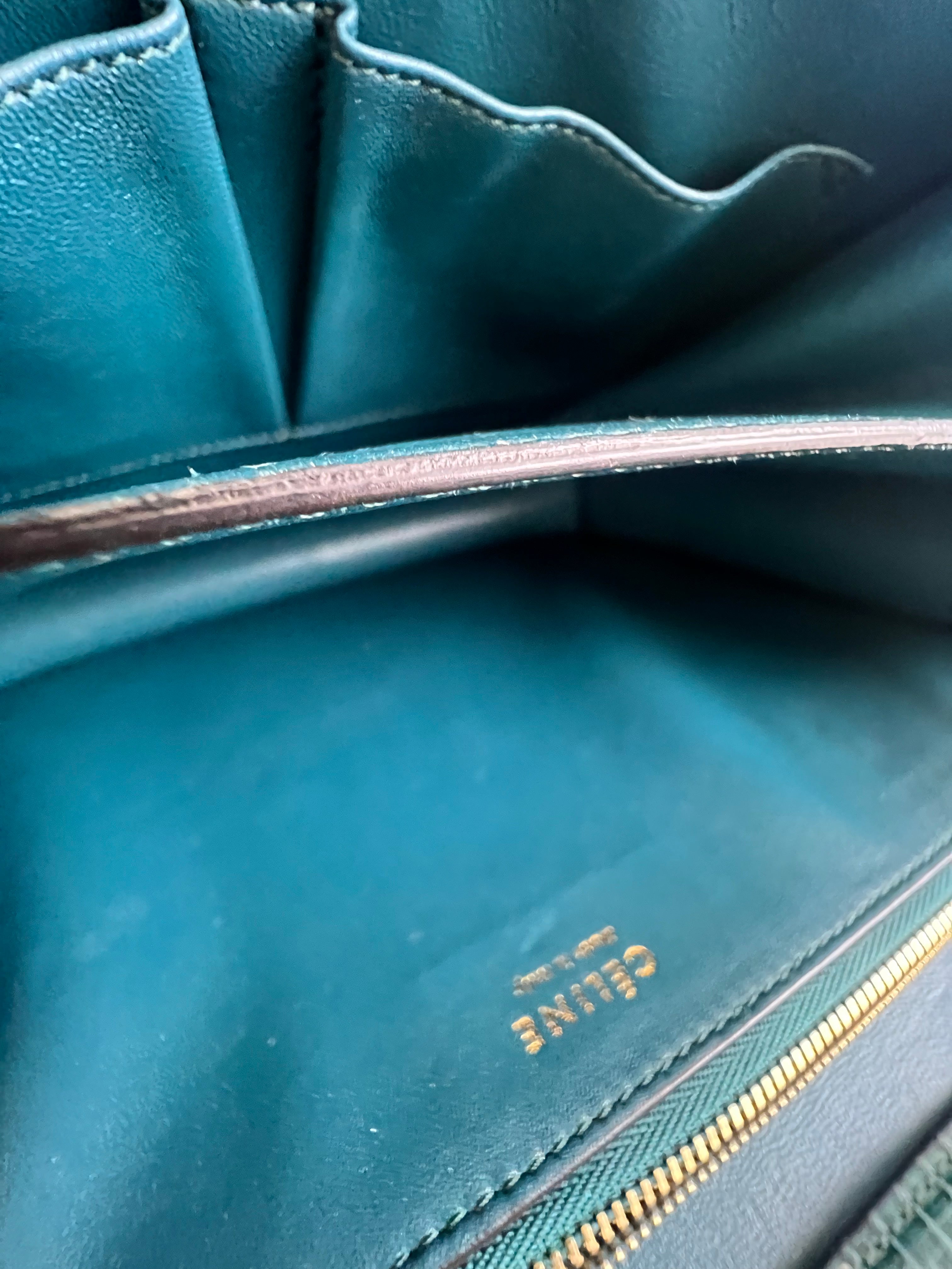 Celine Medium Classic Box Flap Bag in Emerald Lizard Leather