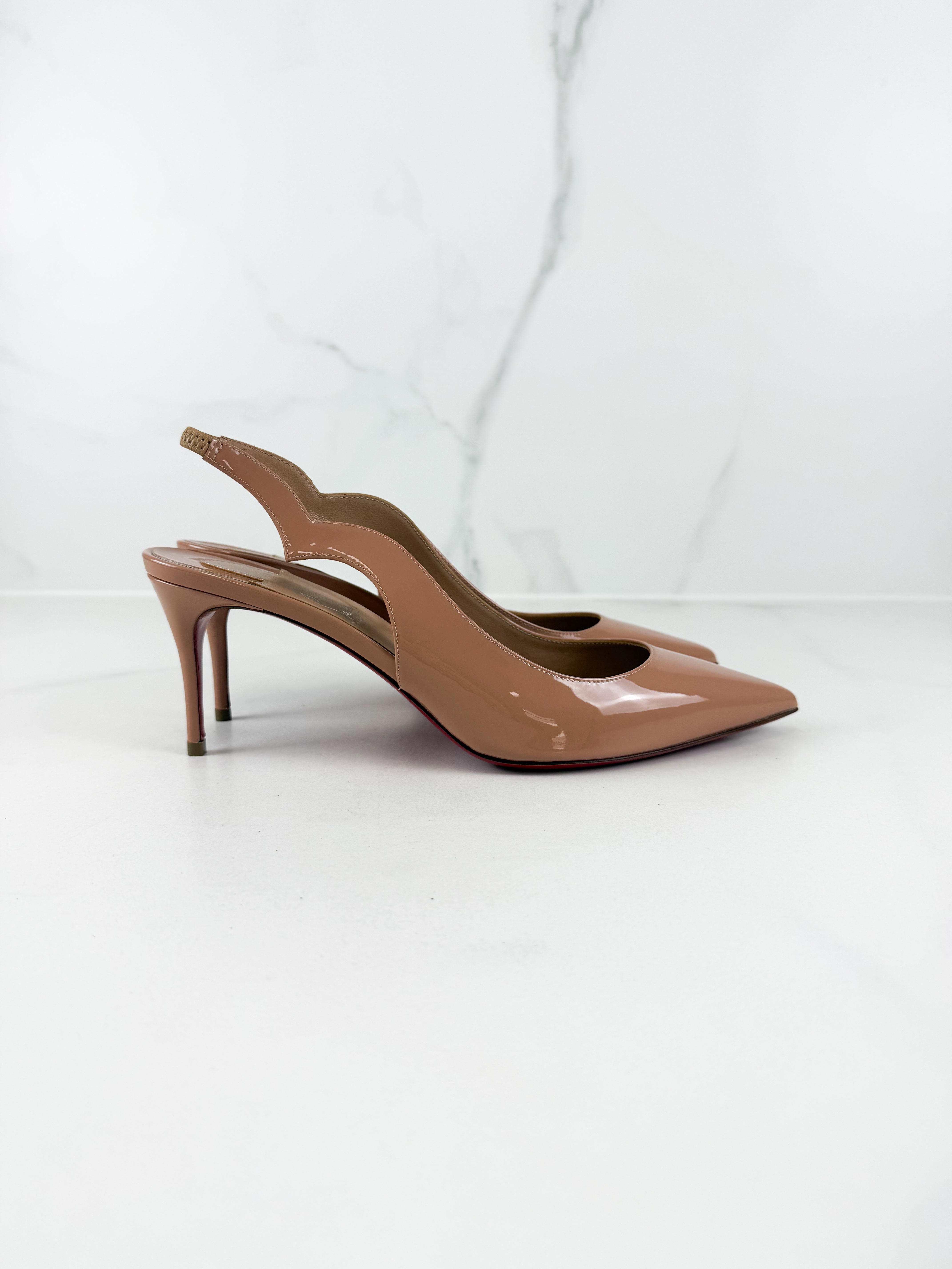 Christian Louboutin Beige Hot Chick Sling Back 70mm Size 40