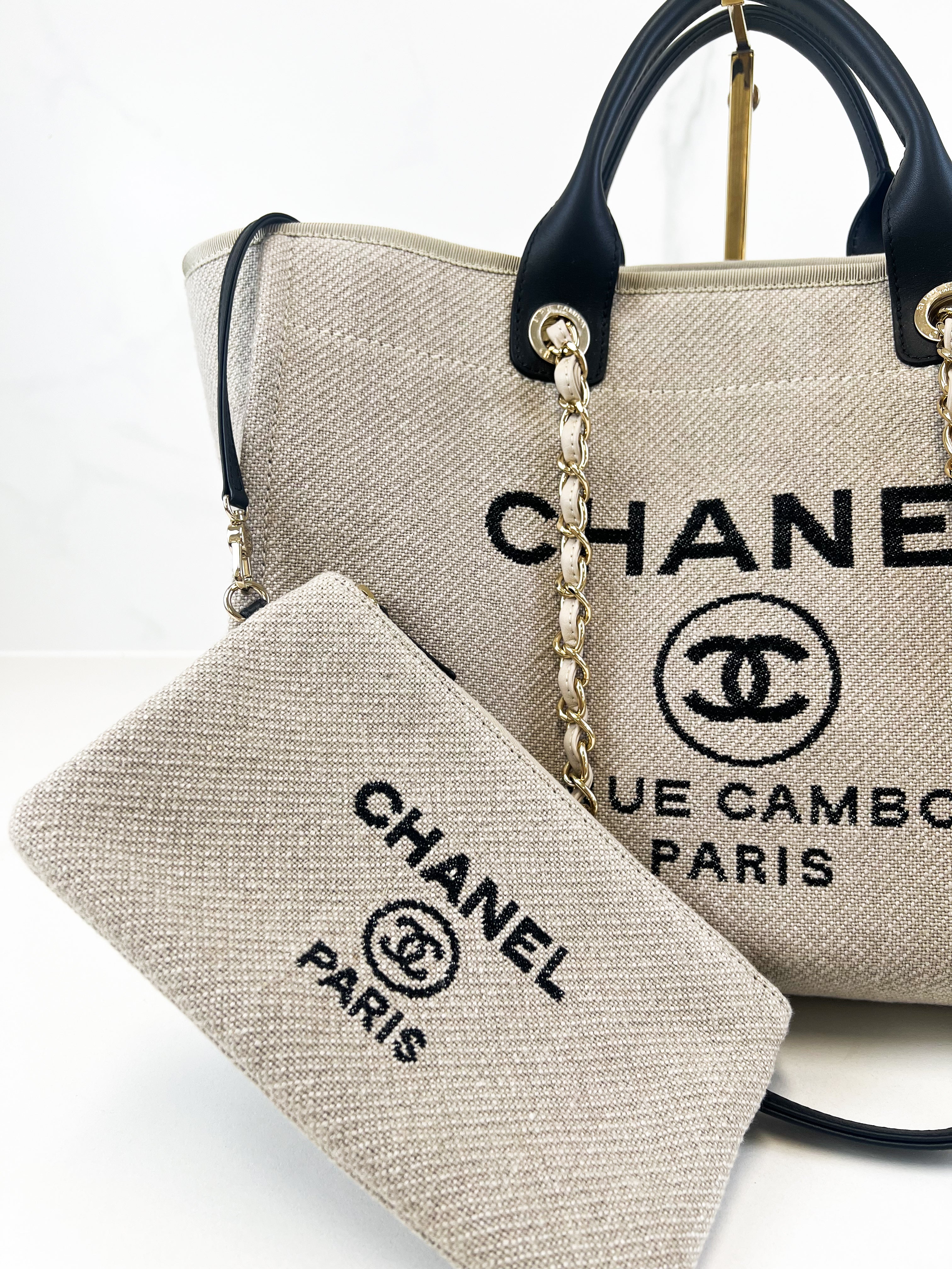 Chanel Taupe Canvas Deavuille