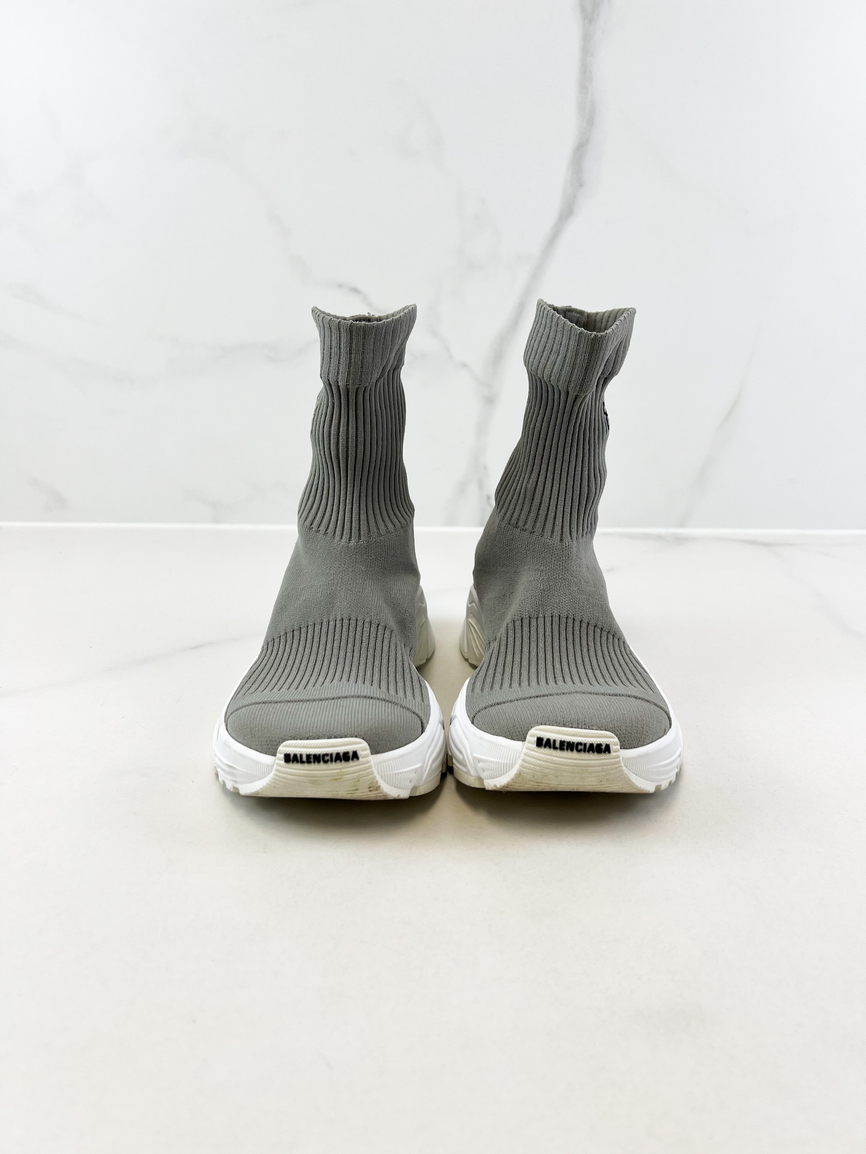 Balenciaga Grey White Knit Sneaker Size 35