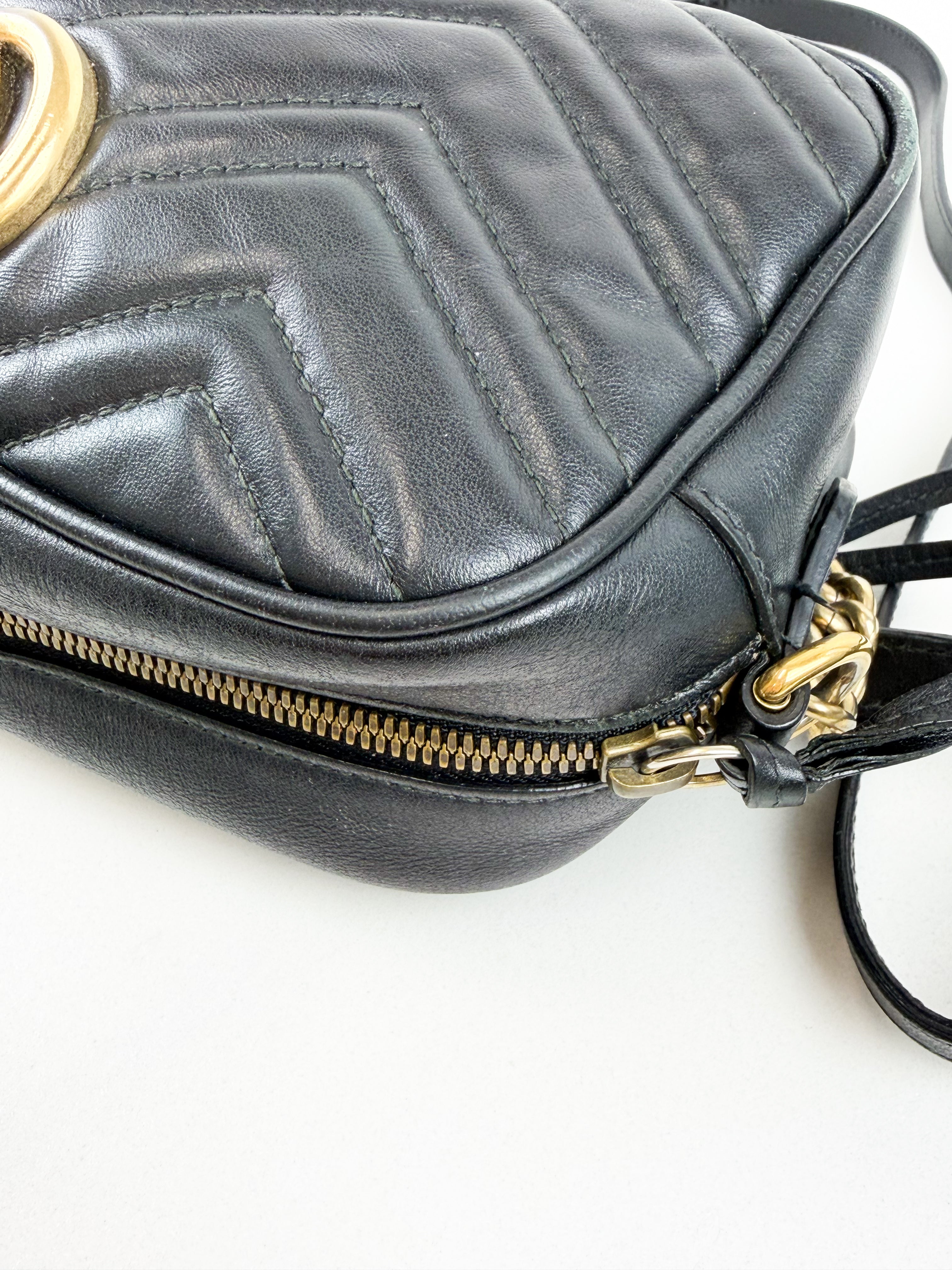 Gucci Black GG Marmont Shoulder Bag