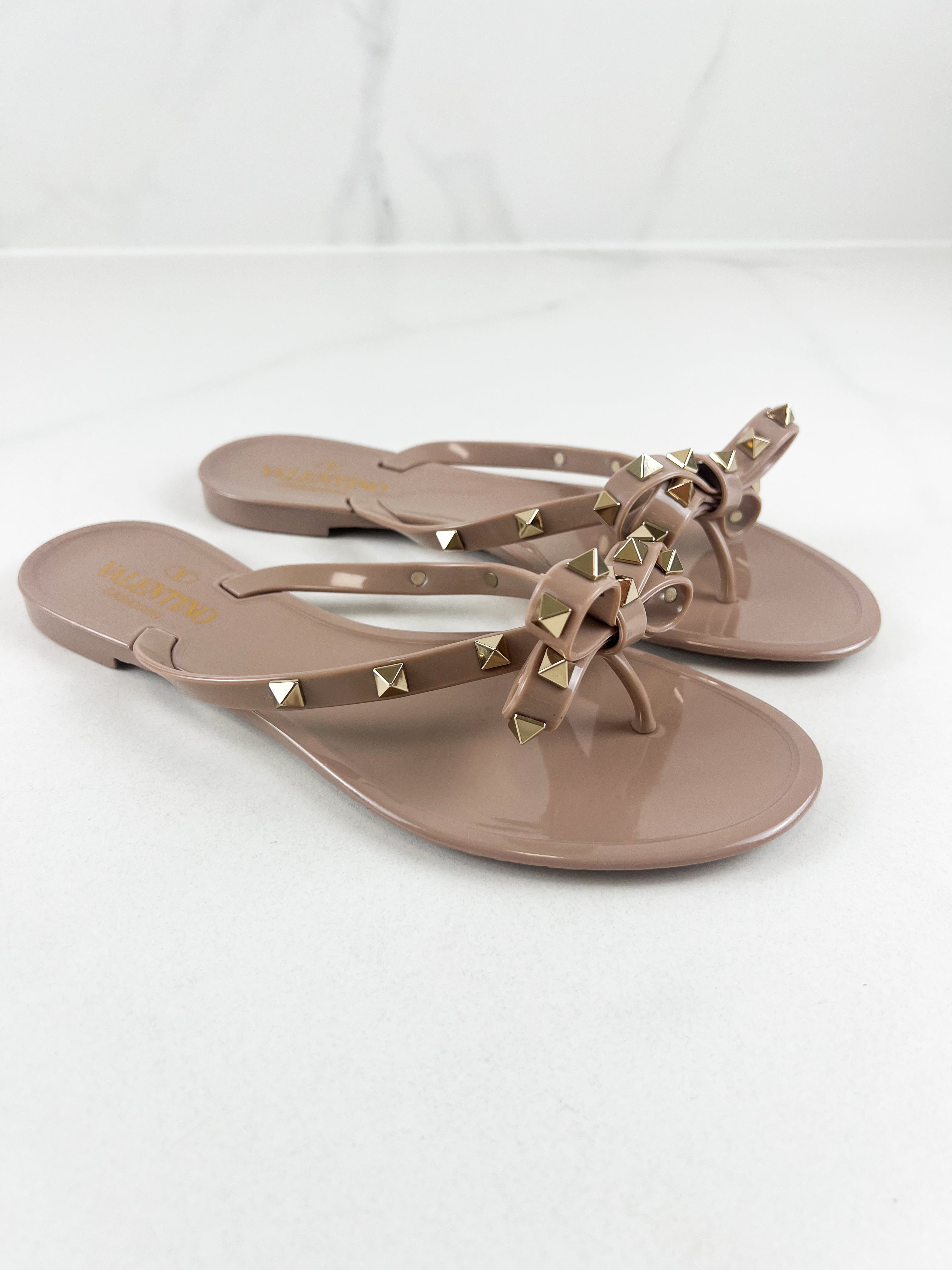 Valentino Jelly Rockstud Thong Size 38