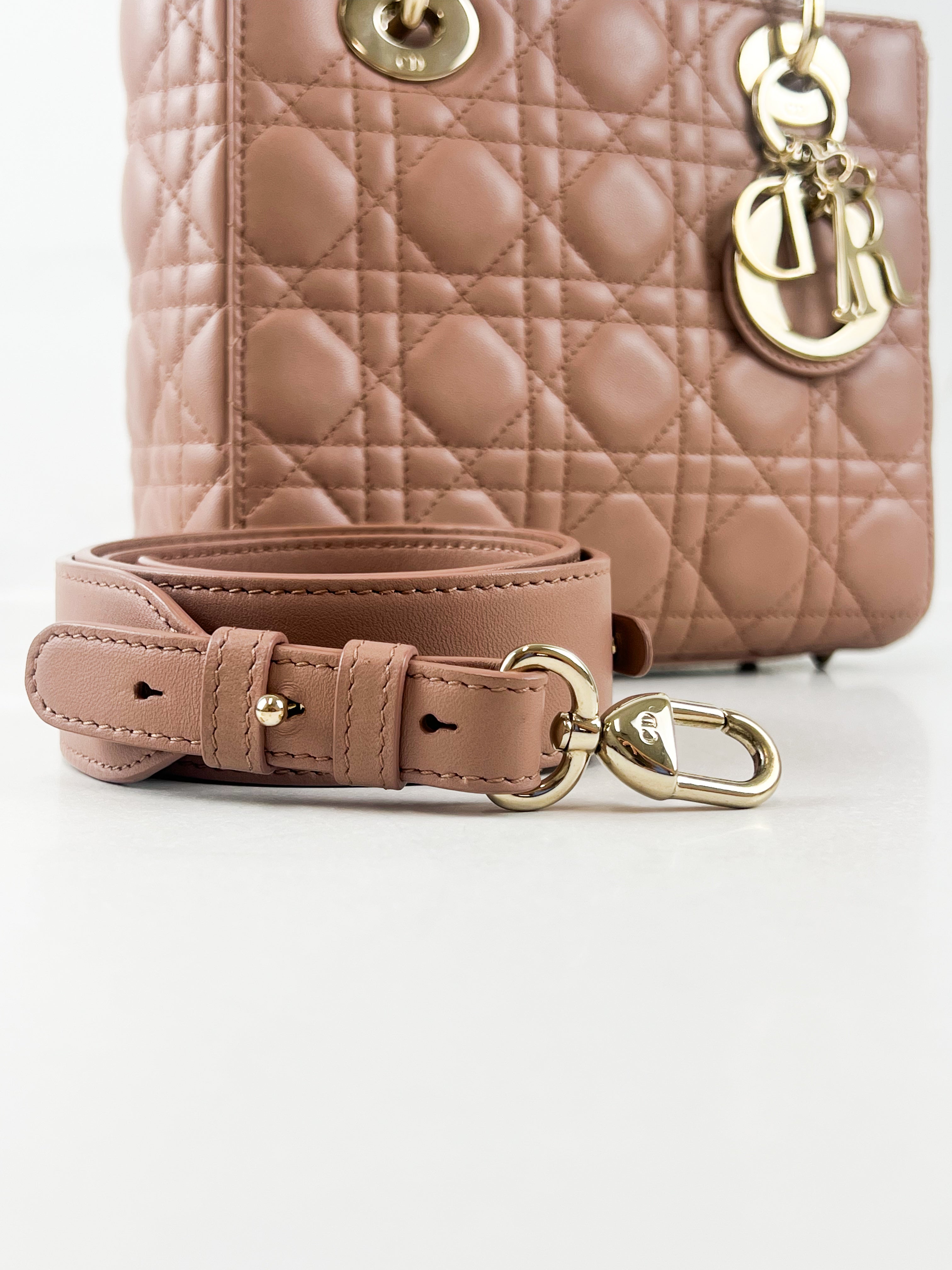 Christian Dior Small Lady Dior In Blush Cannage