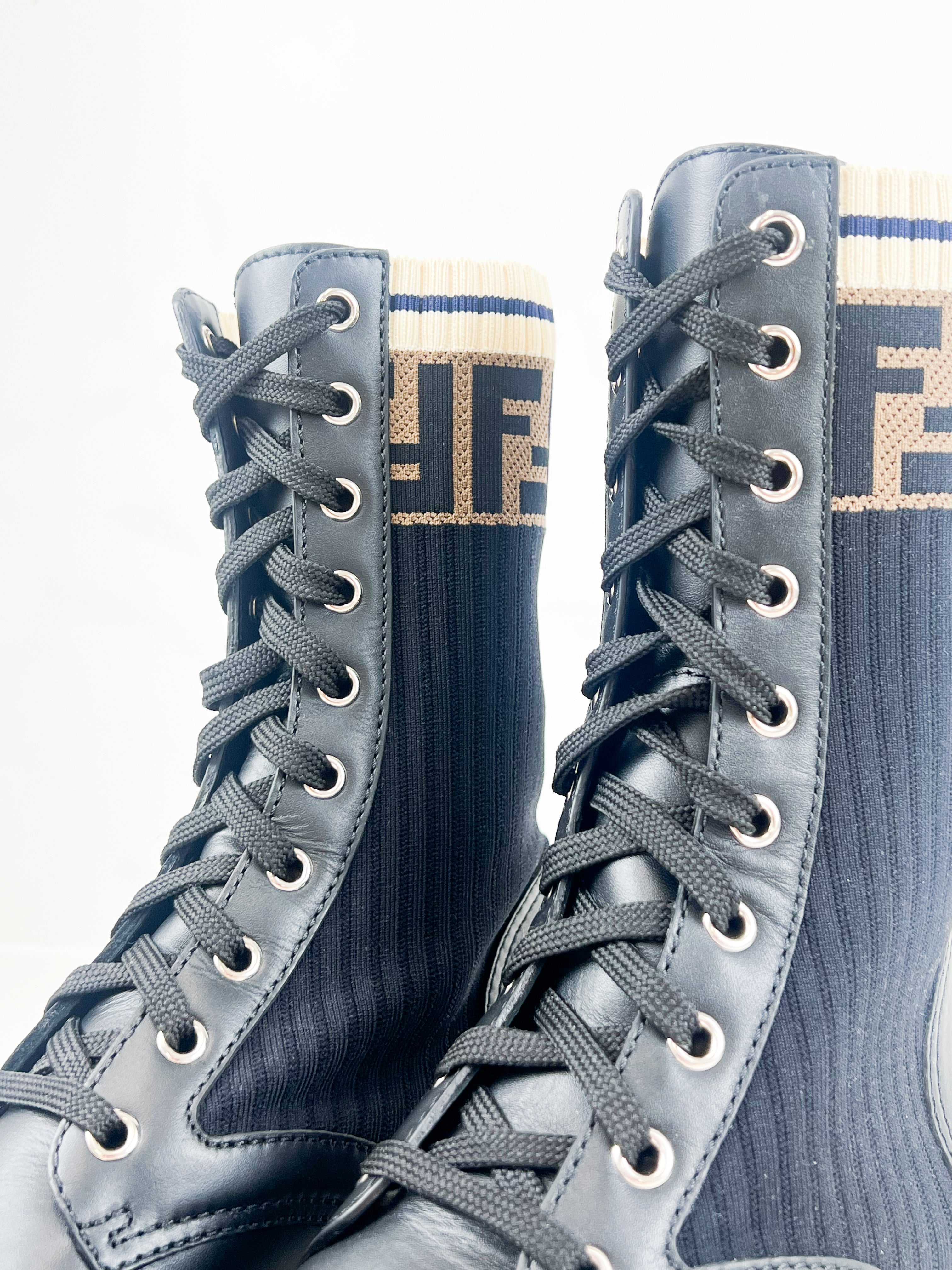 Fendi Rockoko Black Boots Size 37