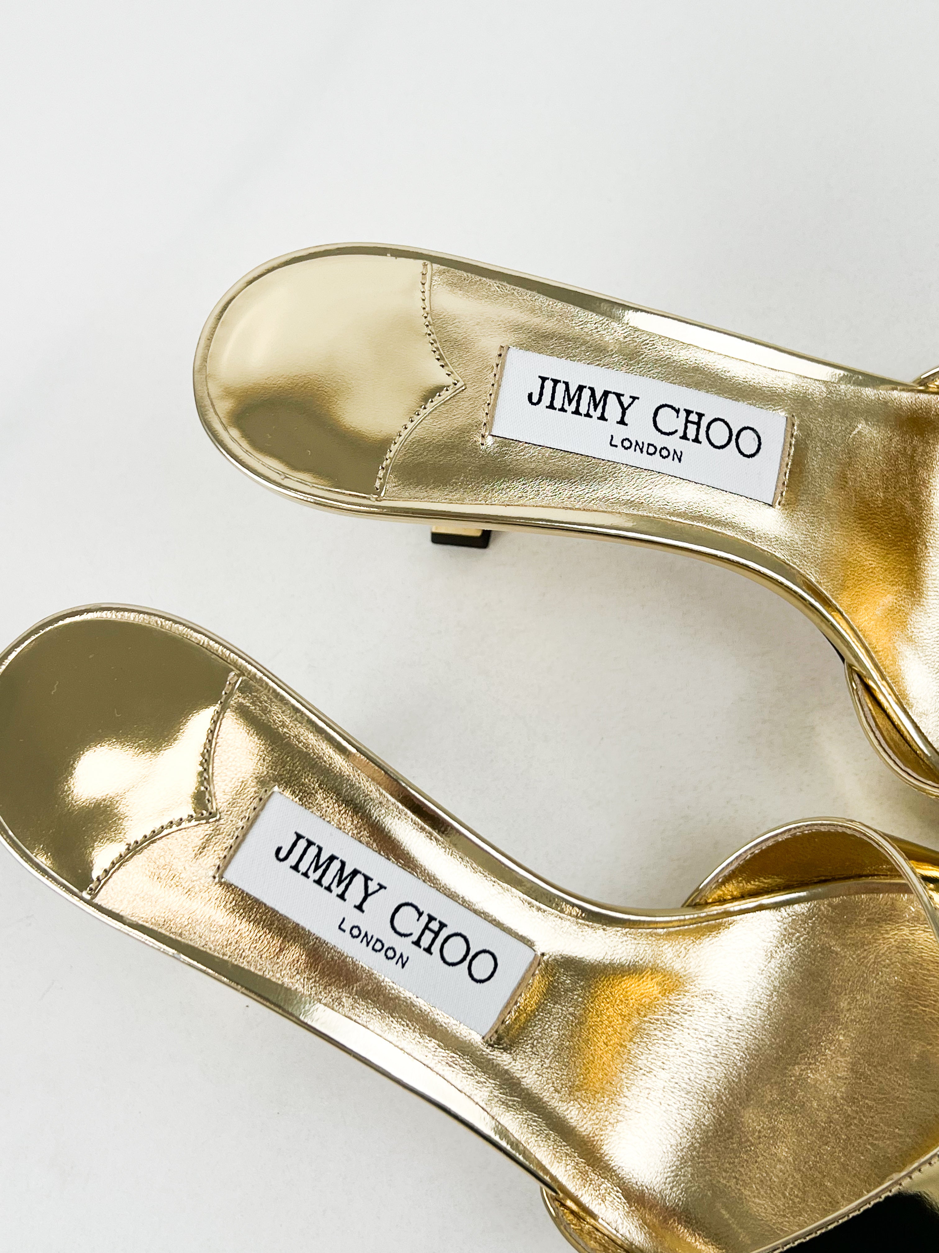 Jimmy Choo Gold Metallic Leather Sandal