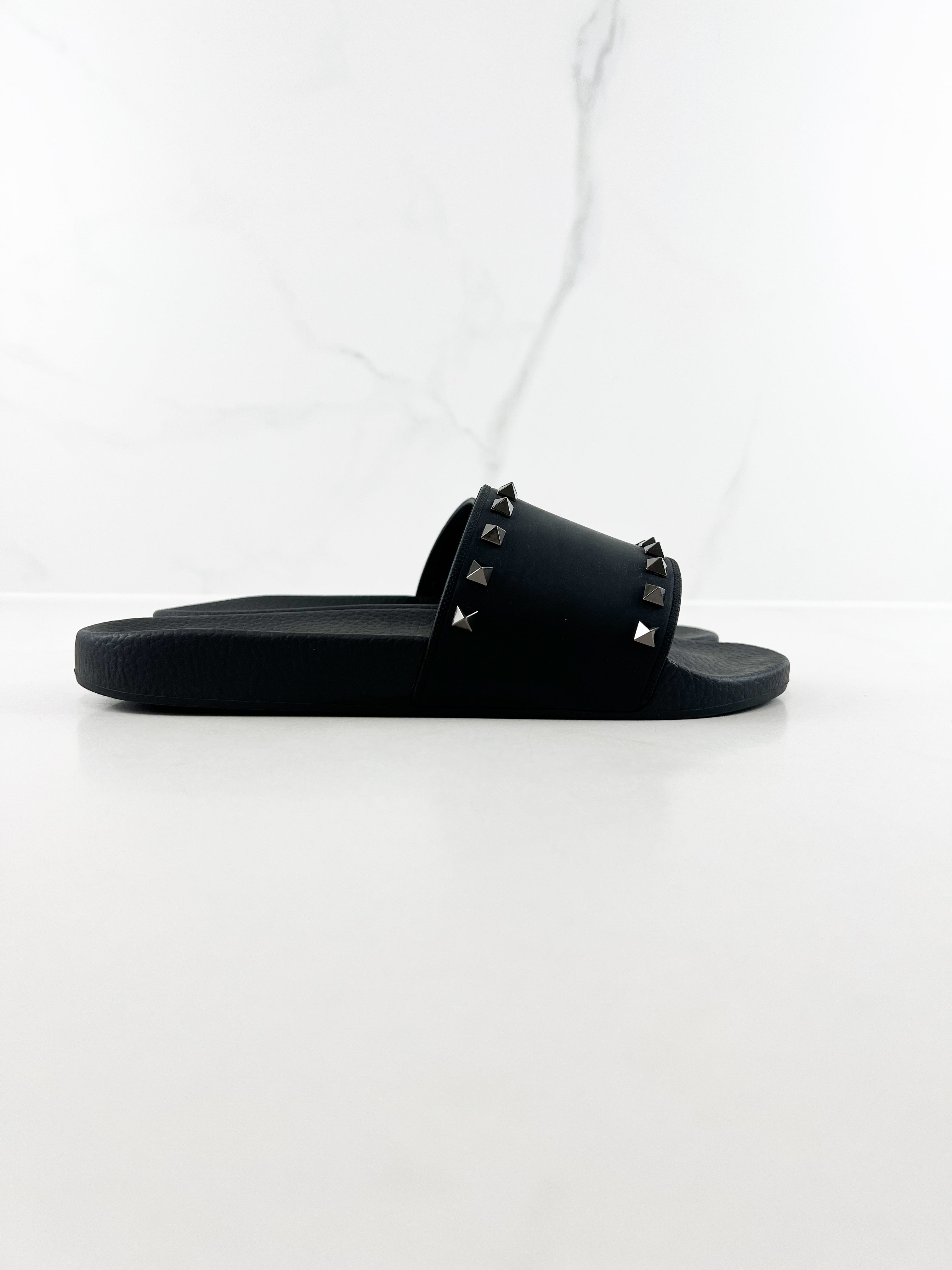 Valentino Men Rockstud Slides Size 42