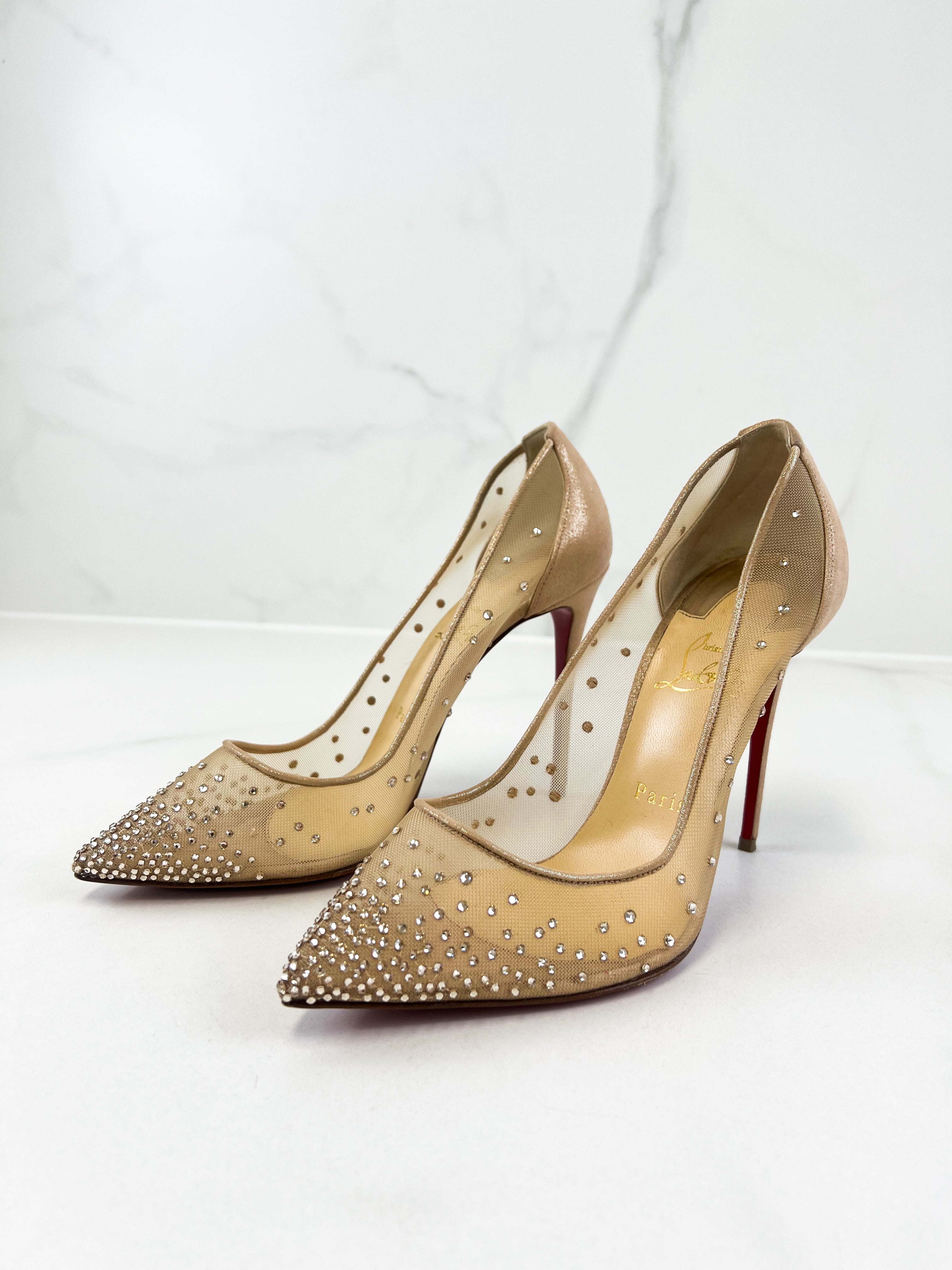 Christian Louboutin Follies Strass 100mm Size 39.5