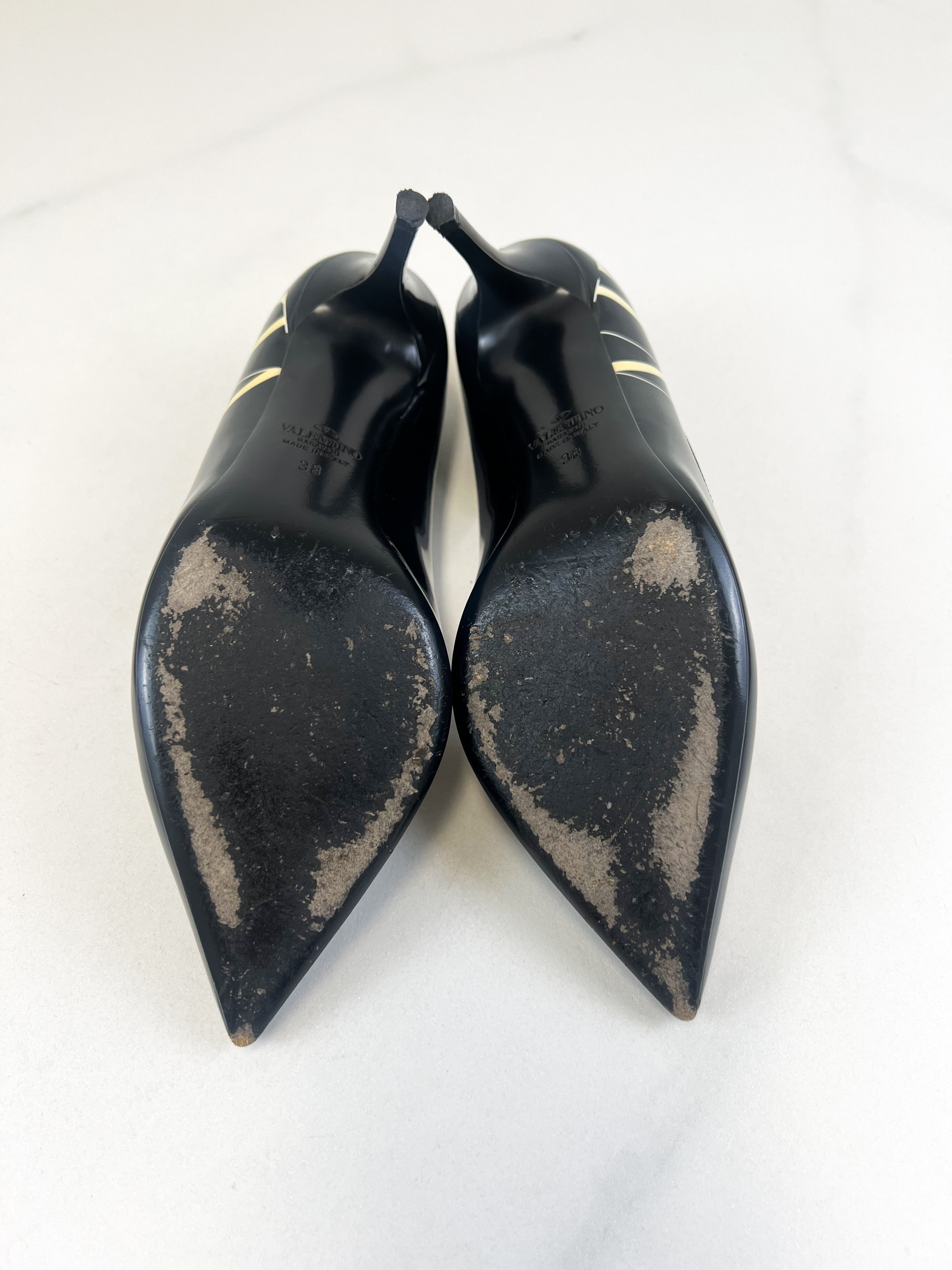 Valentino Rockstud Patent Leather Pump 75mm Size 38