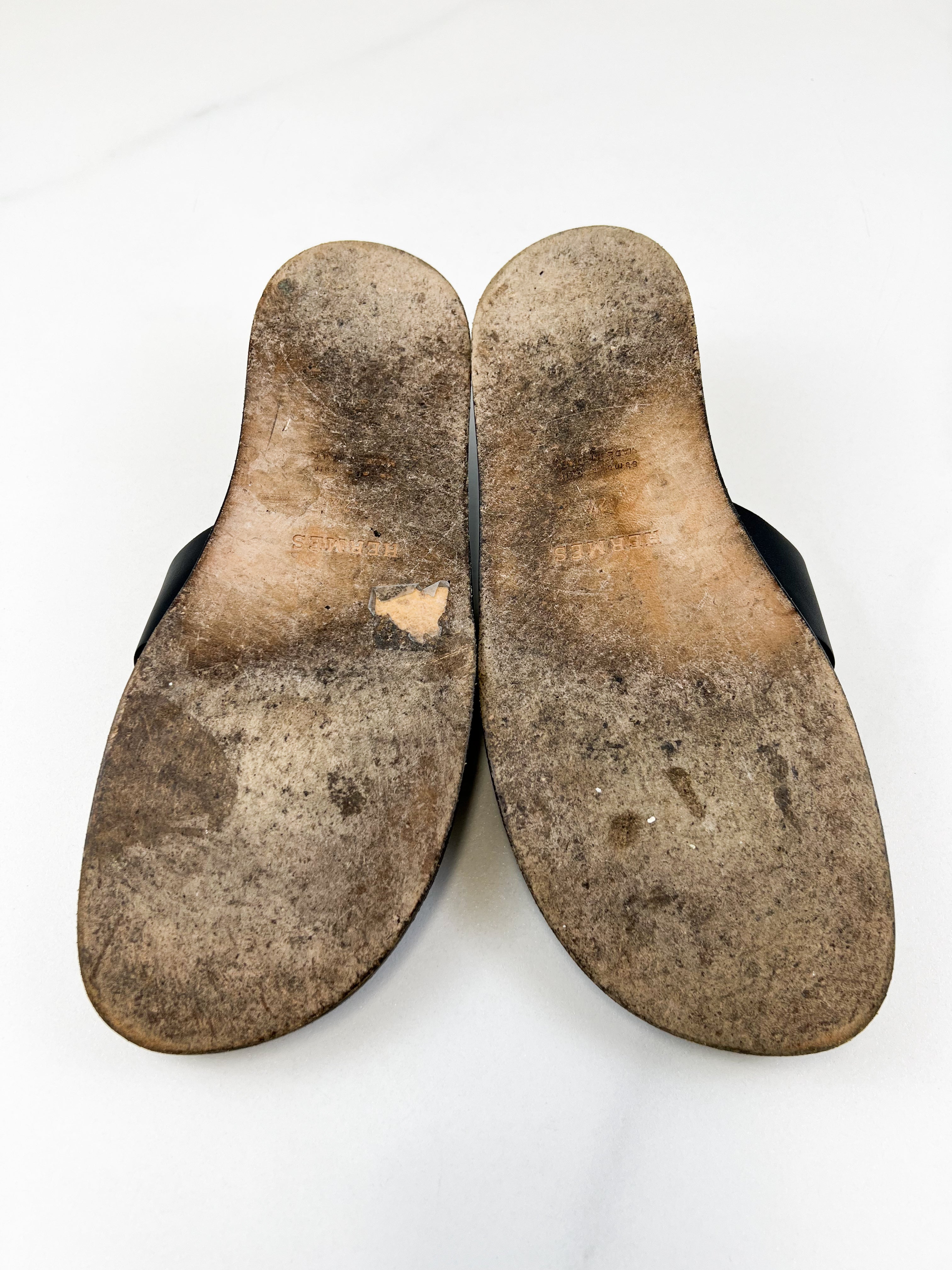 Hermes Black Izmir Sandal Size 42.5