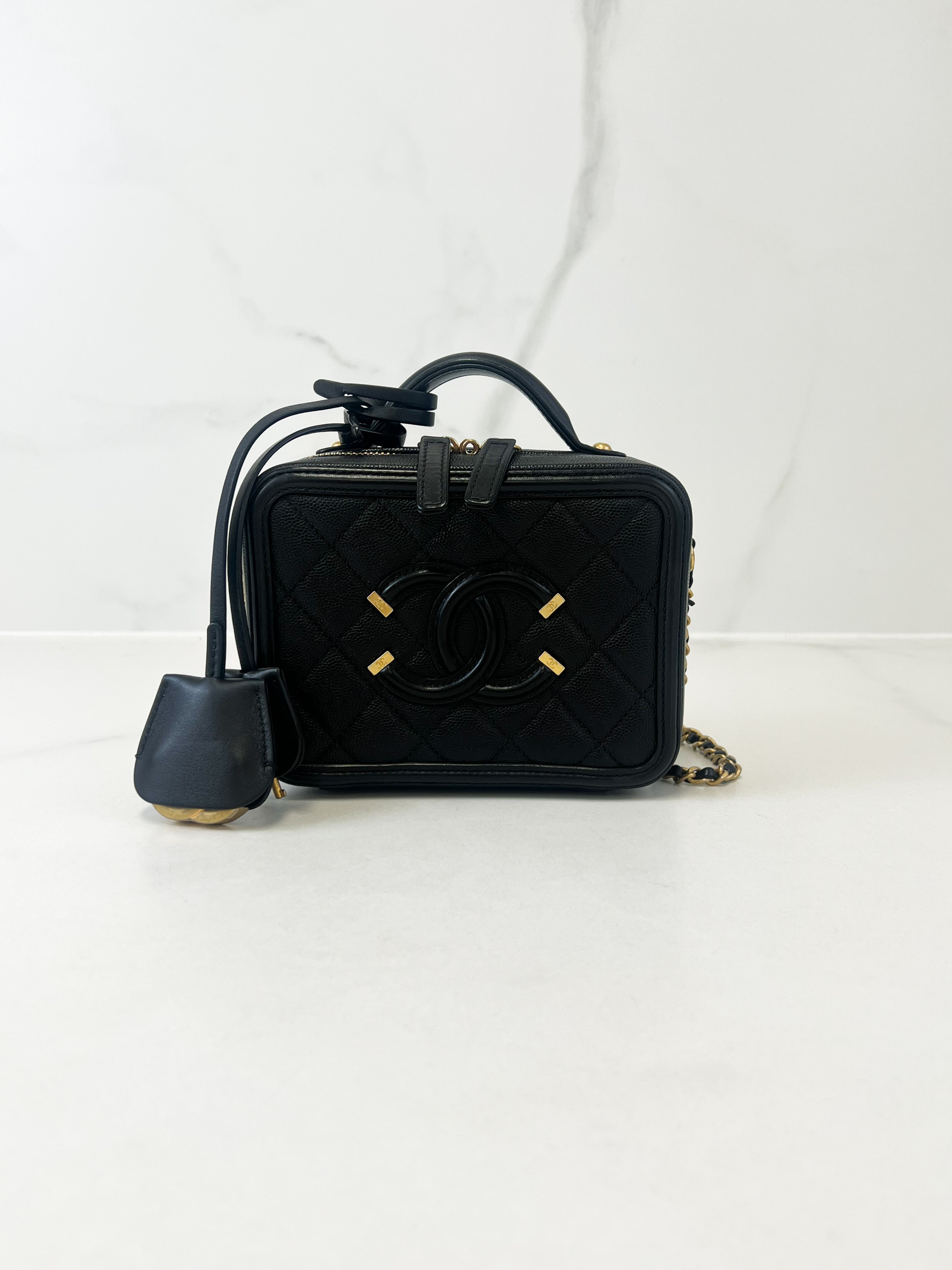 Chanel Filigree Small CC Black Caviar Vanity Bag