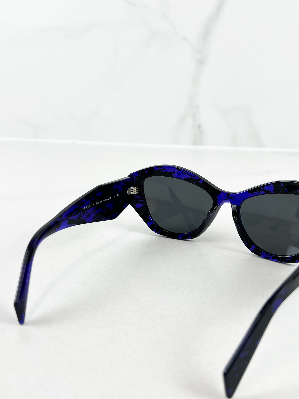 Prada Cat-Eye Black Purple Sunglasses SPR 07Y-F