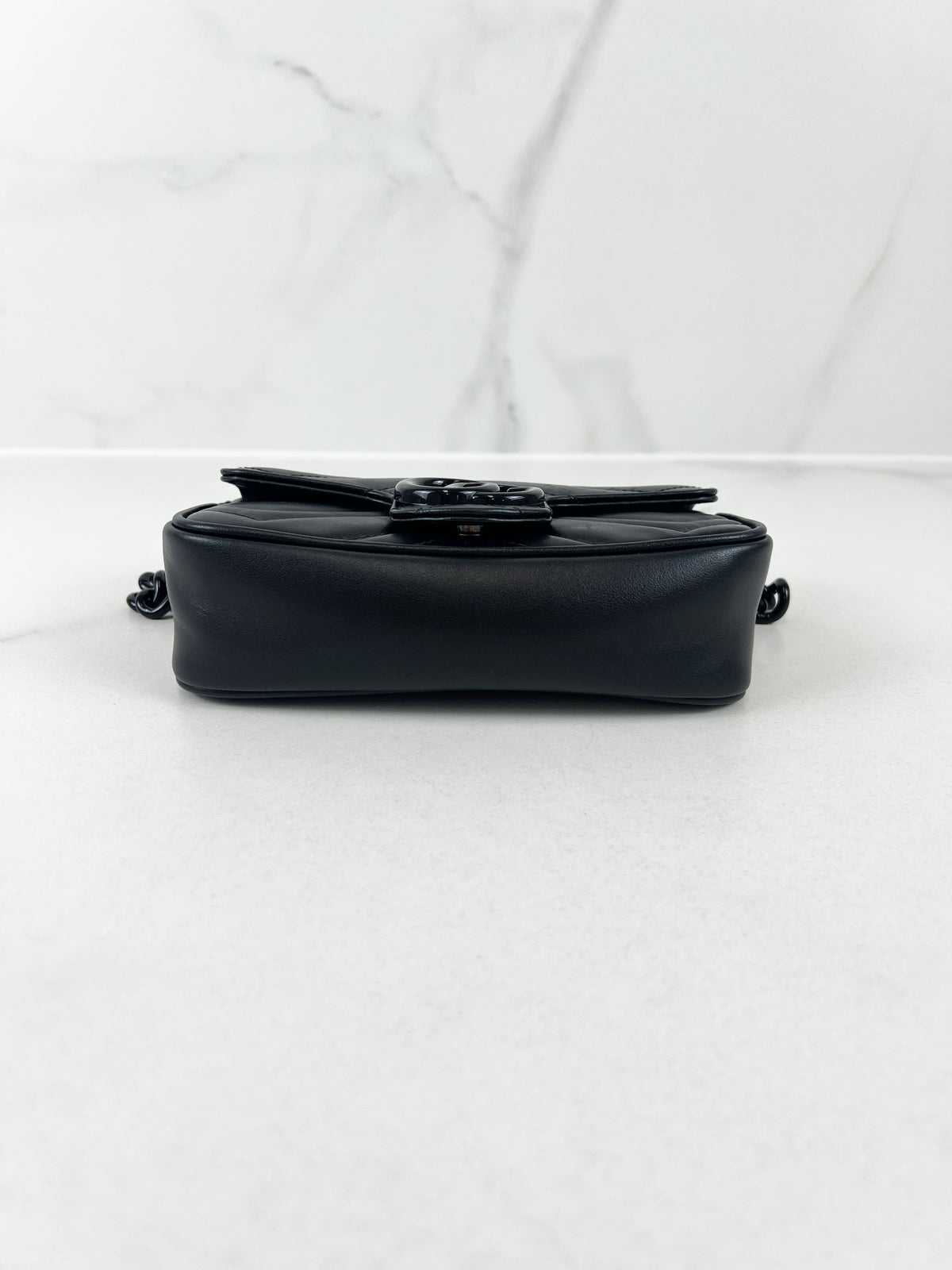 Gucci Black GG Marmont Matelasse Super Mini Shoulder/Belt Bag