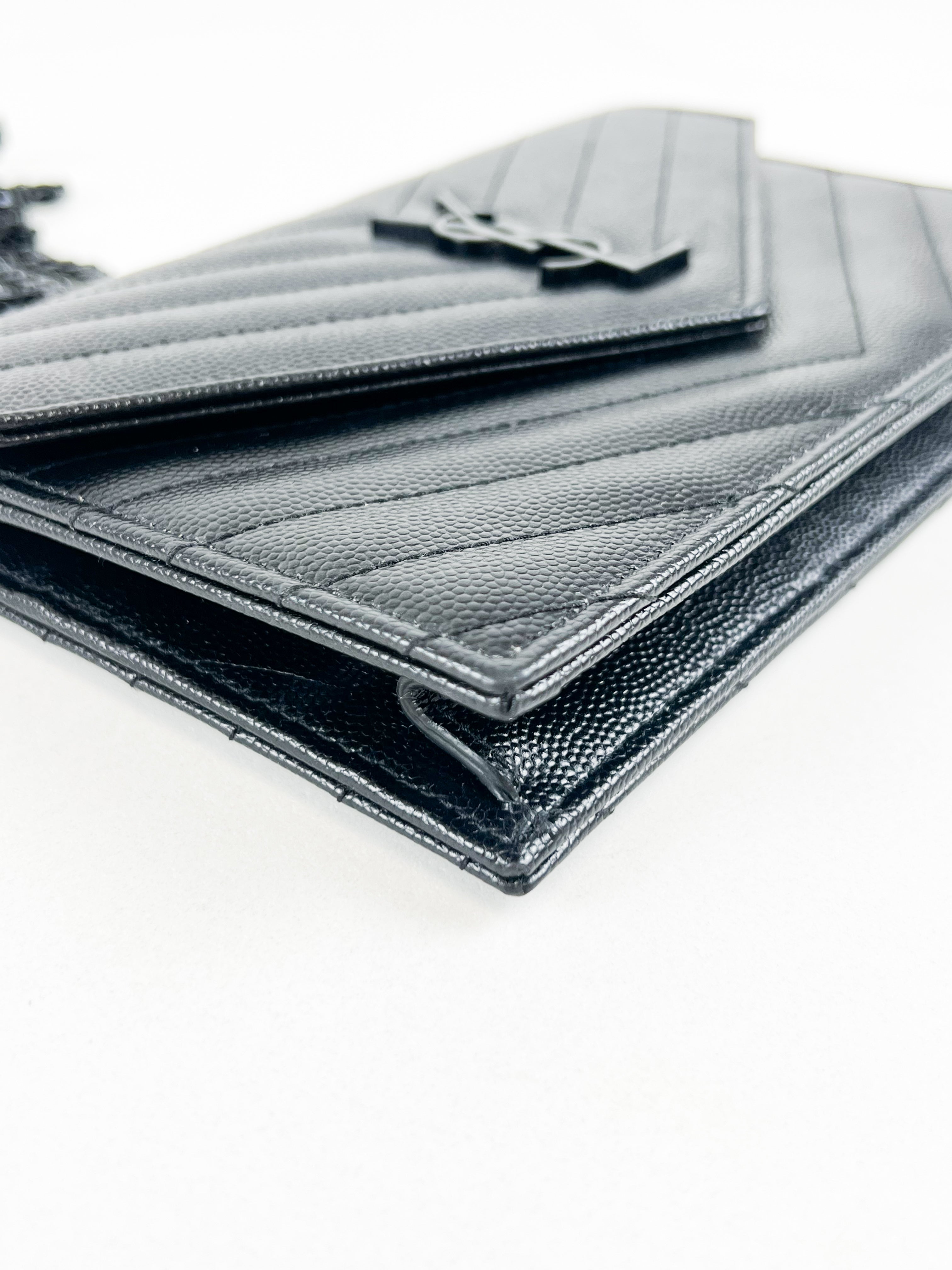 Saint Laurent Black Cassandre Envelope WOC