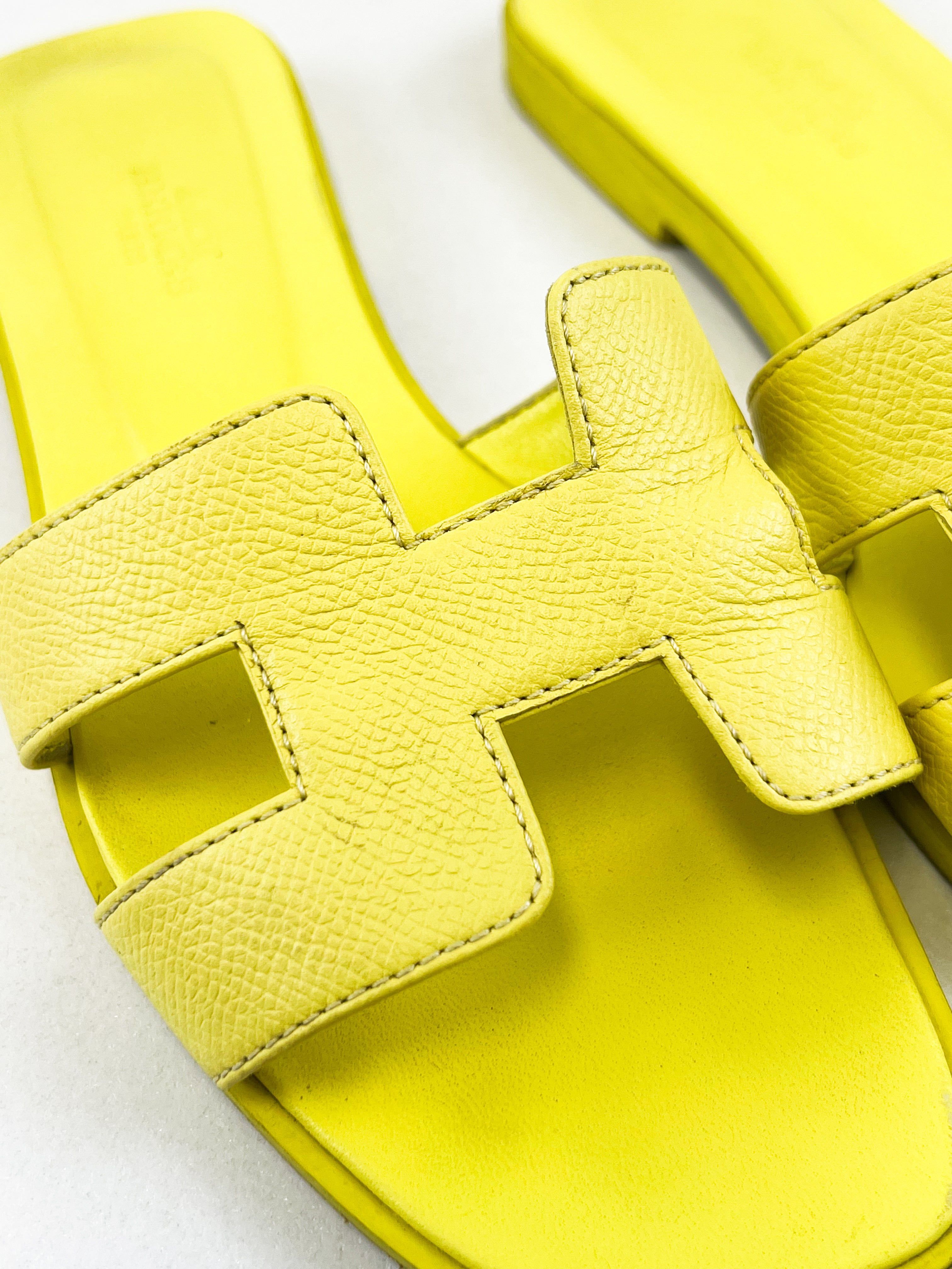 Hermes Oran Sandal in Yellow Size 36