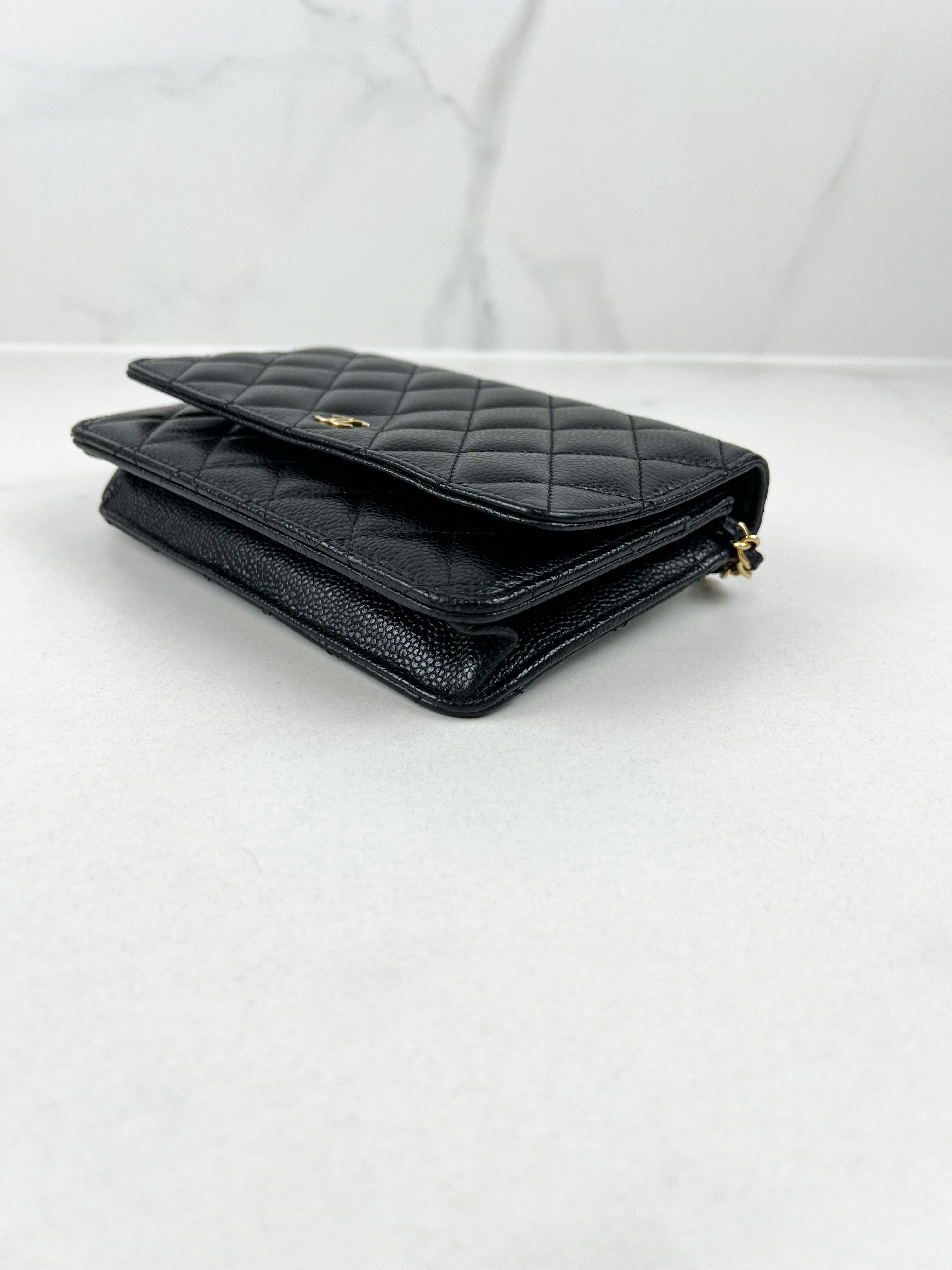 Chanel Black Classic Caviar CC WOC with GHW
