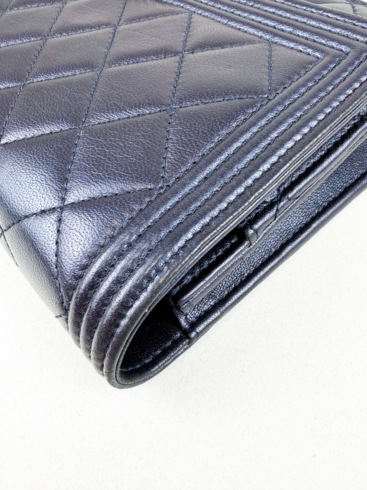 Chanel Boy Wallet on Chain in Quilted Lambskin with SHW