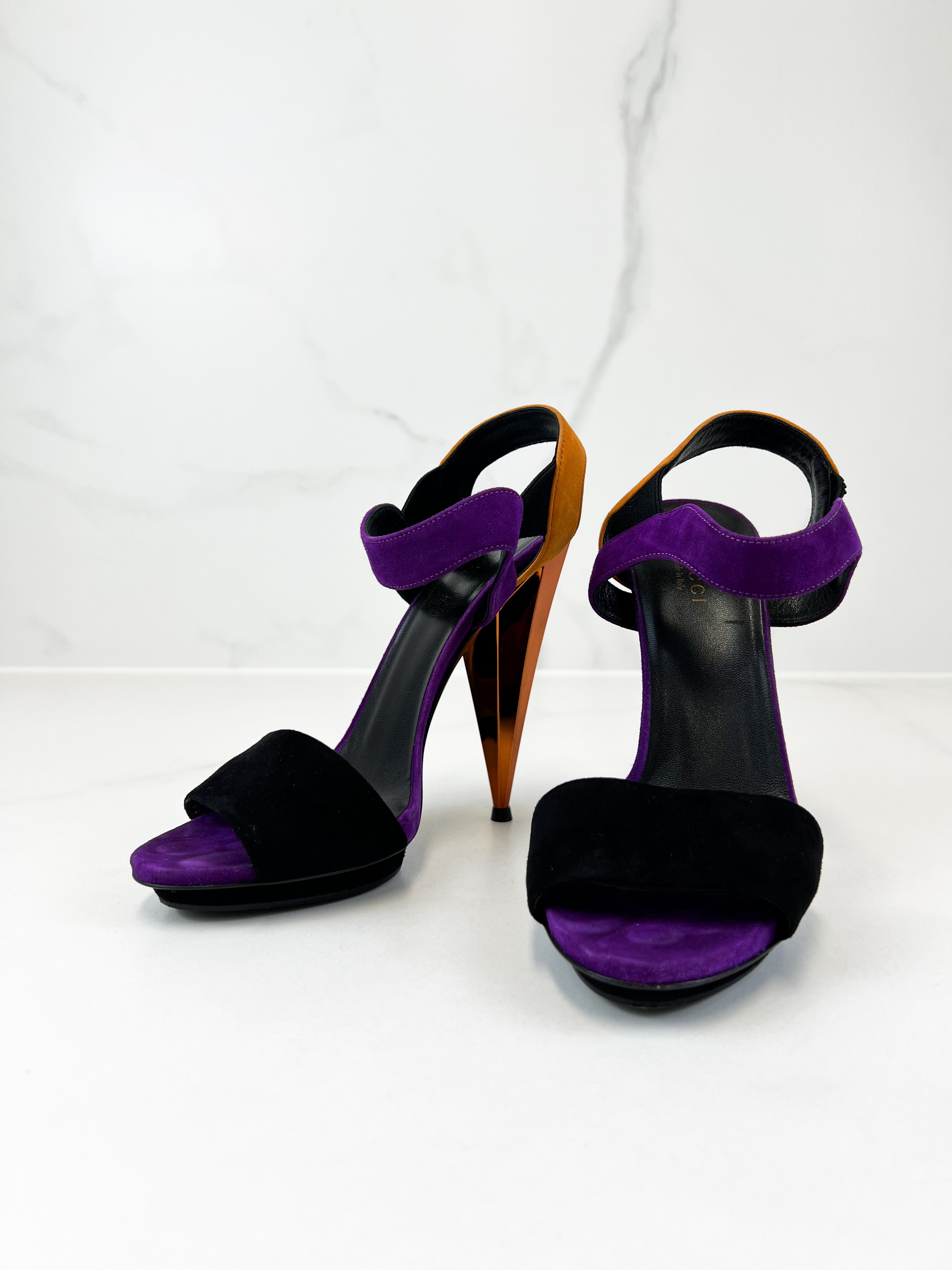 Gucci Tri-Color Suede Heel Size 37.5