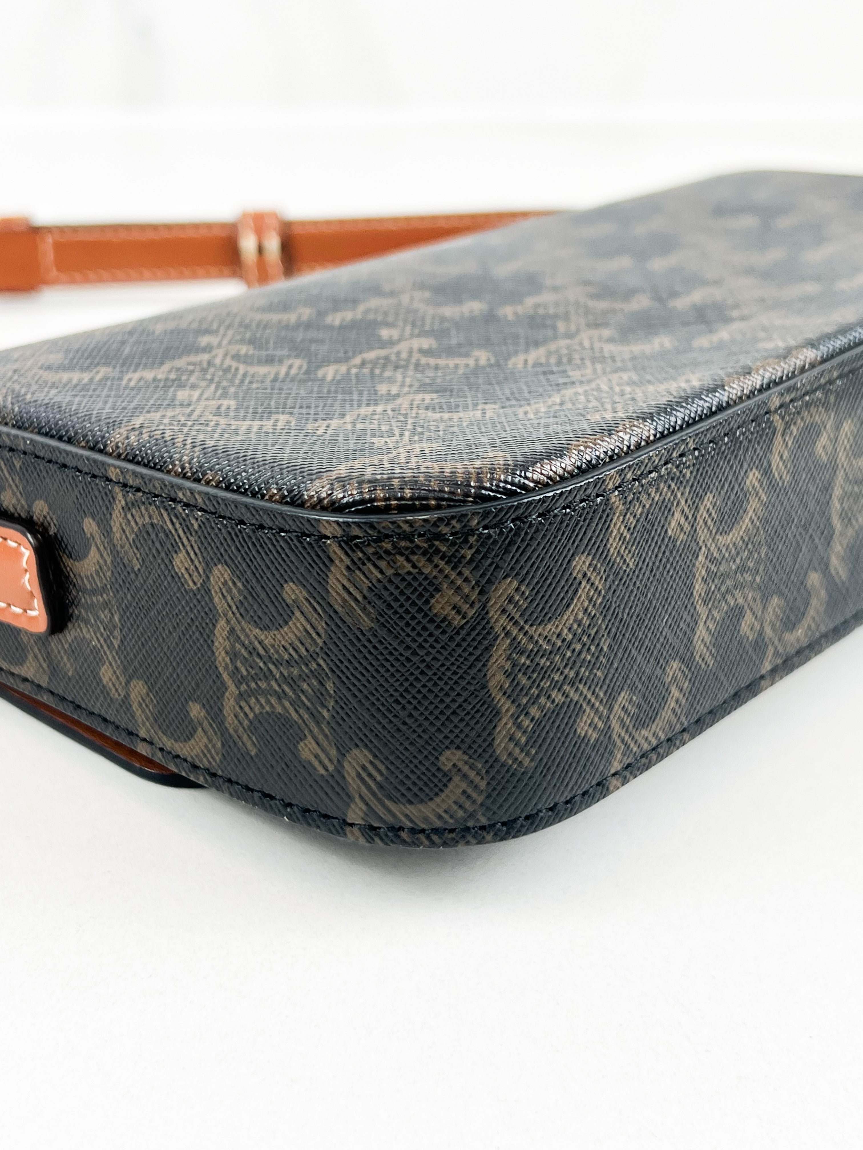 Celine Triomphe Shoulder Bag in Monogram Calfskin