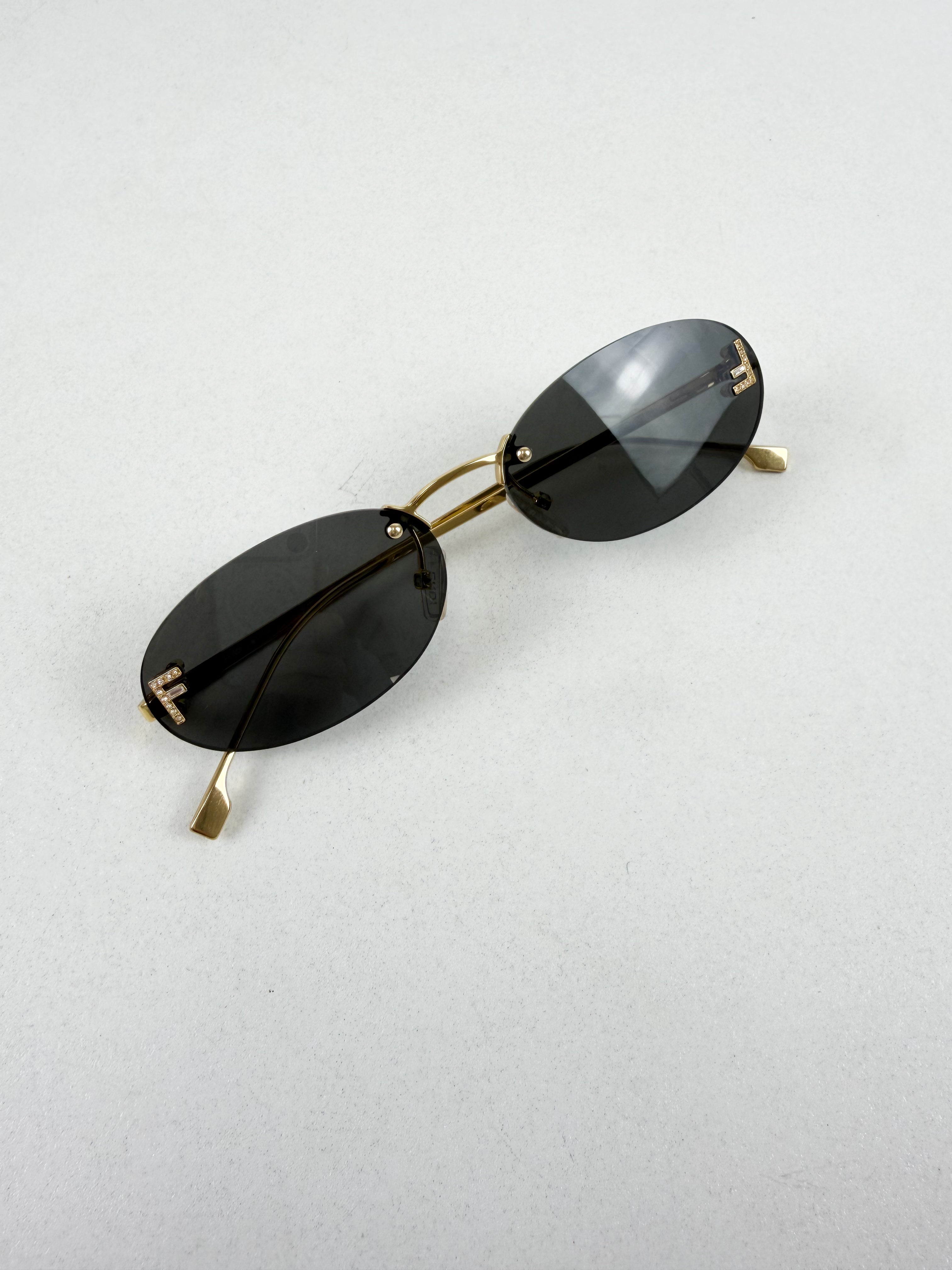 Fendi F First Logo Oval Sunglasses