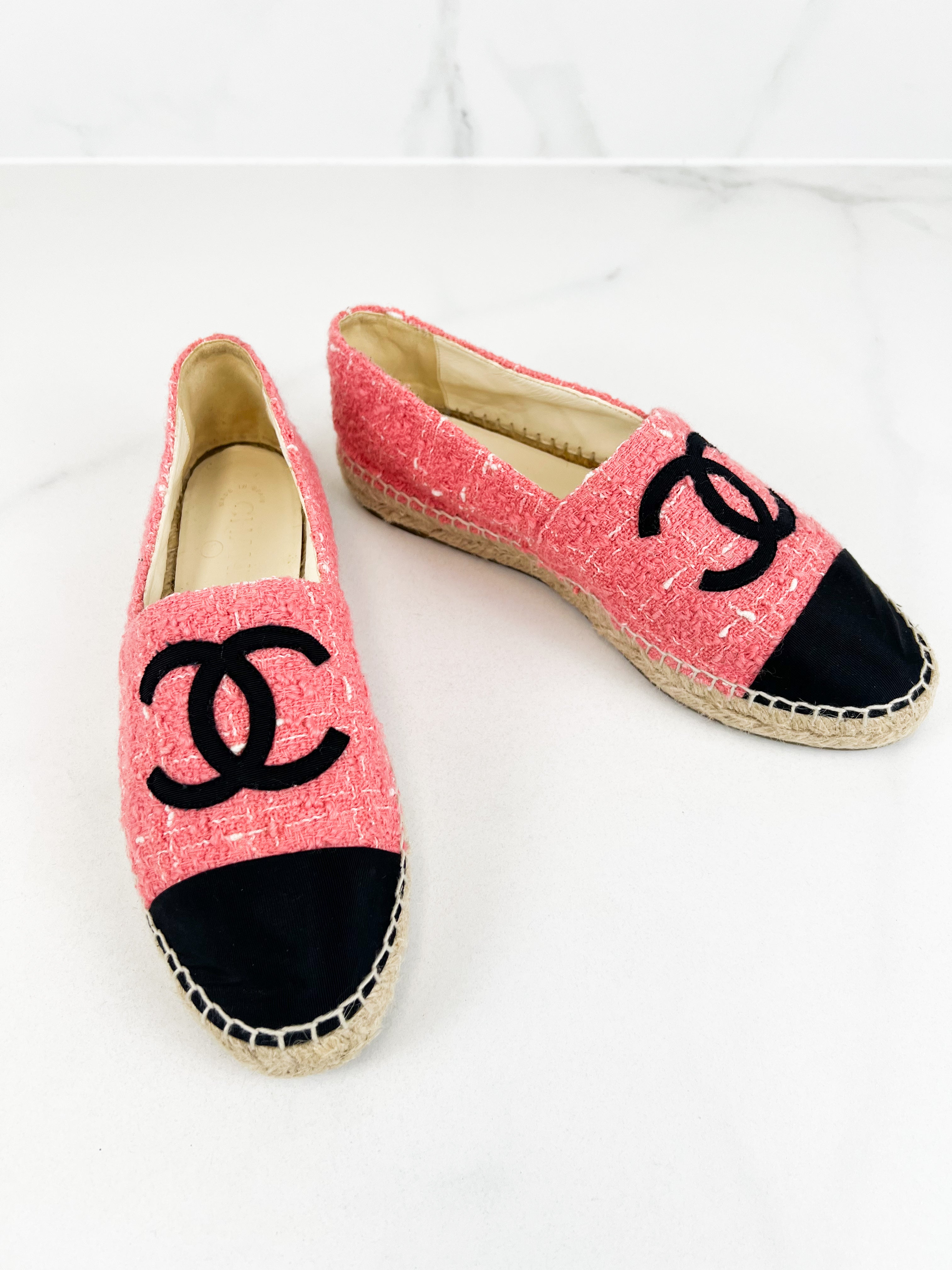 Chanel CC Tweed Espadrille Size 40