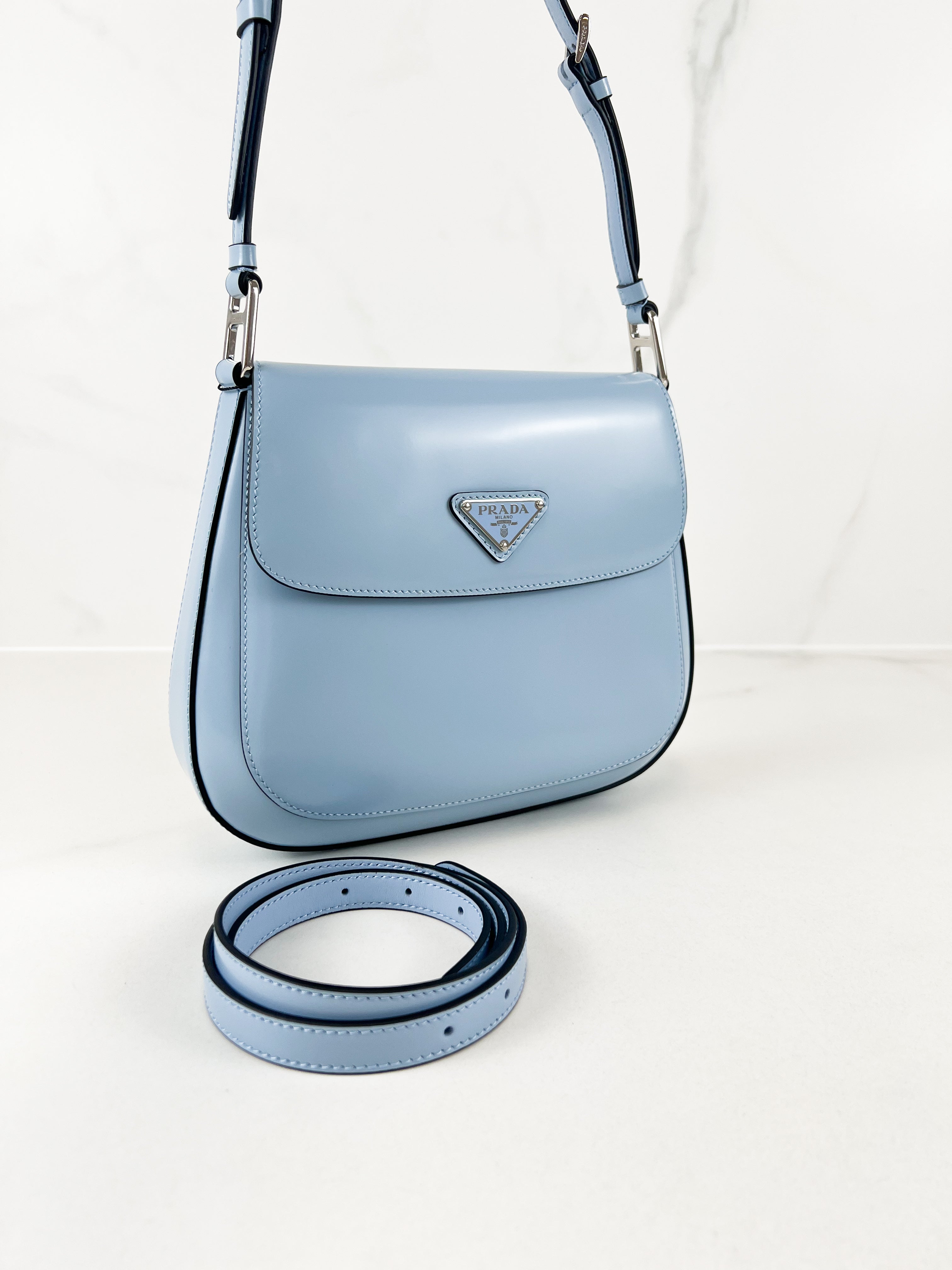 Prada Blue Small Cleo Shoulder Bag