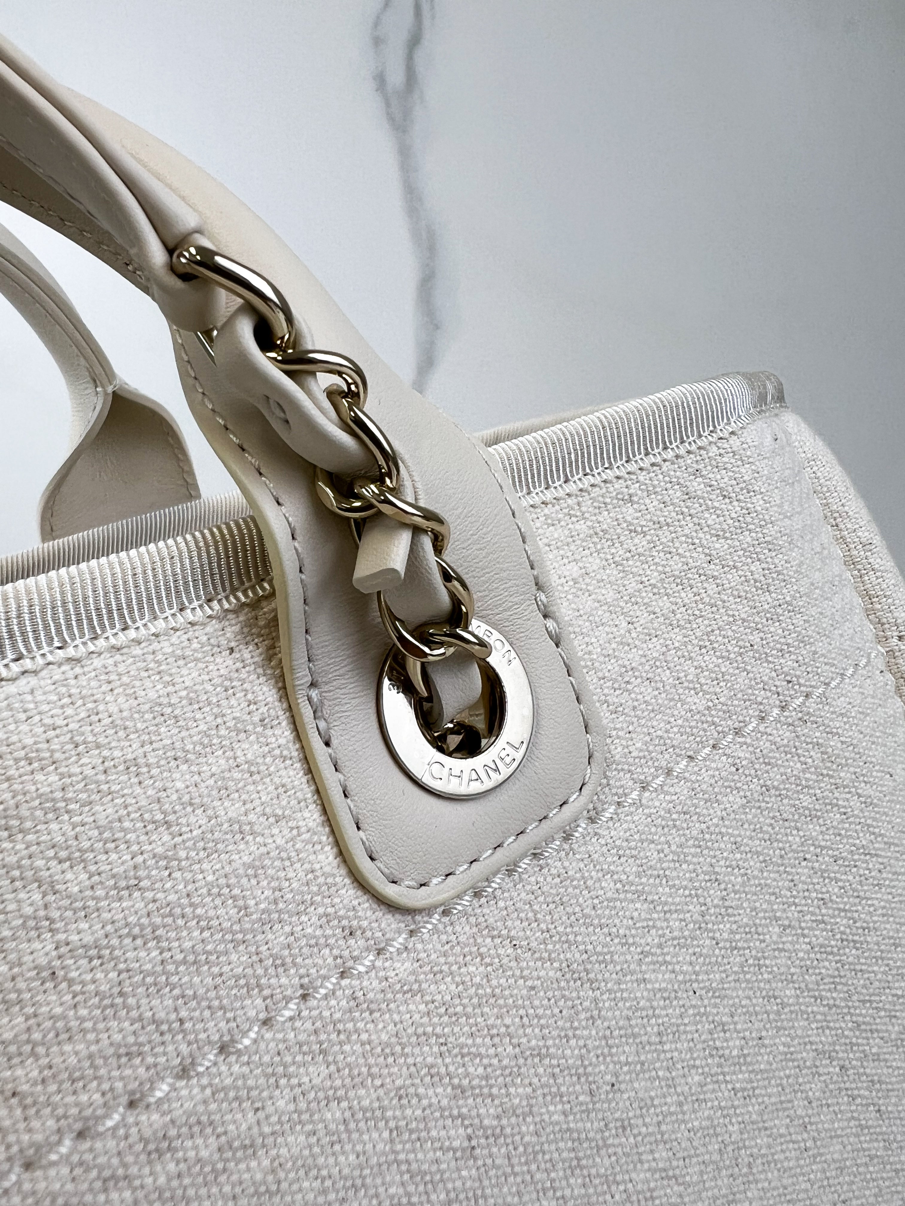 Chanel Canvas Deauville in Light Beige