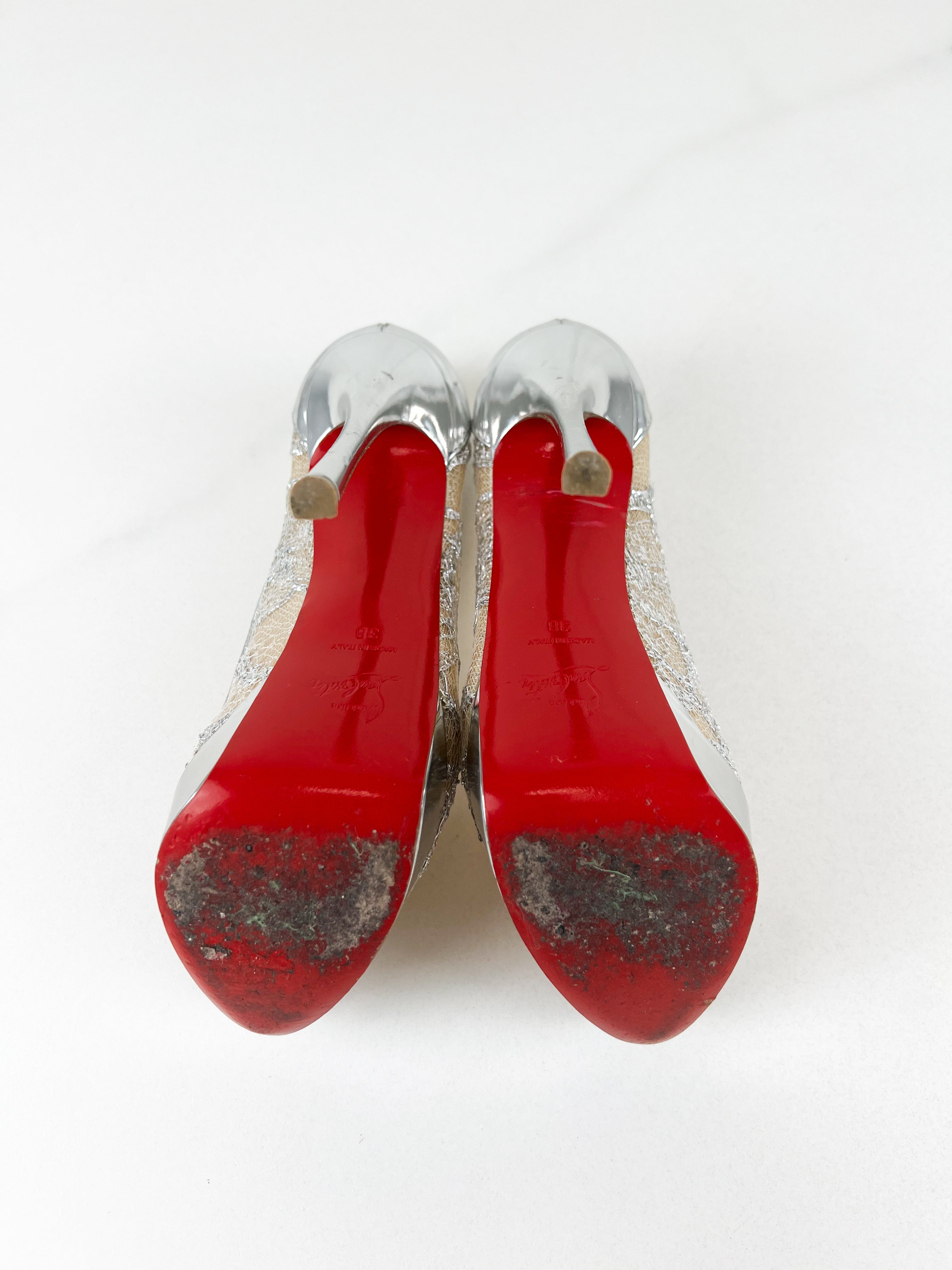 Christian Louboutin Fetish Peep Lace 150 Lure Size 37.5