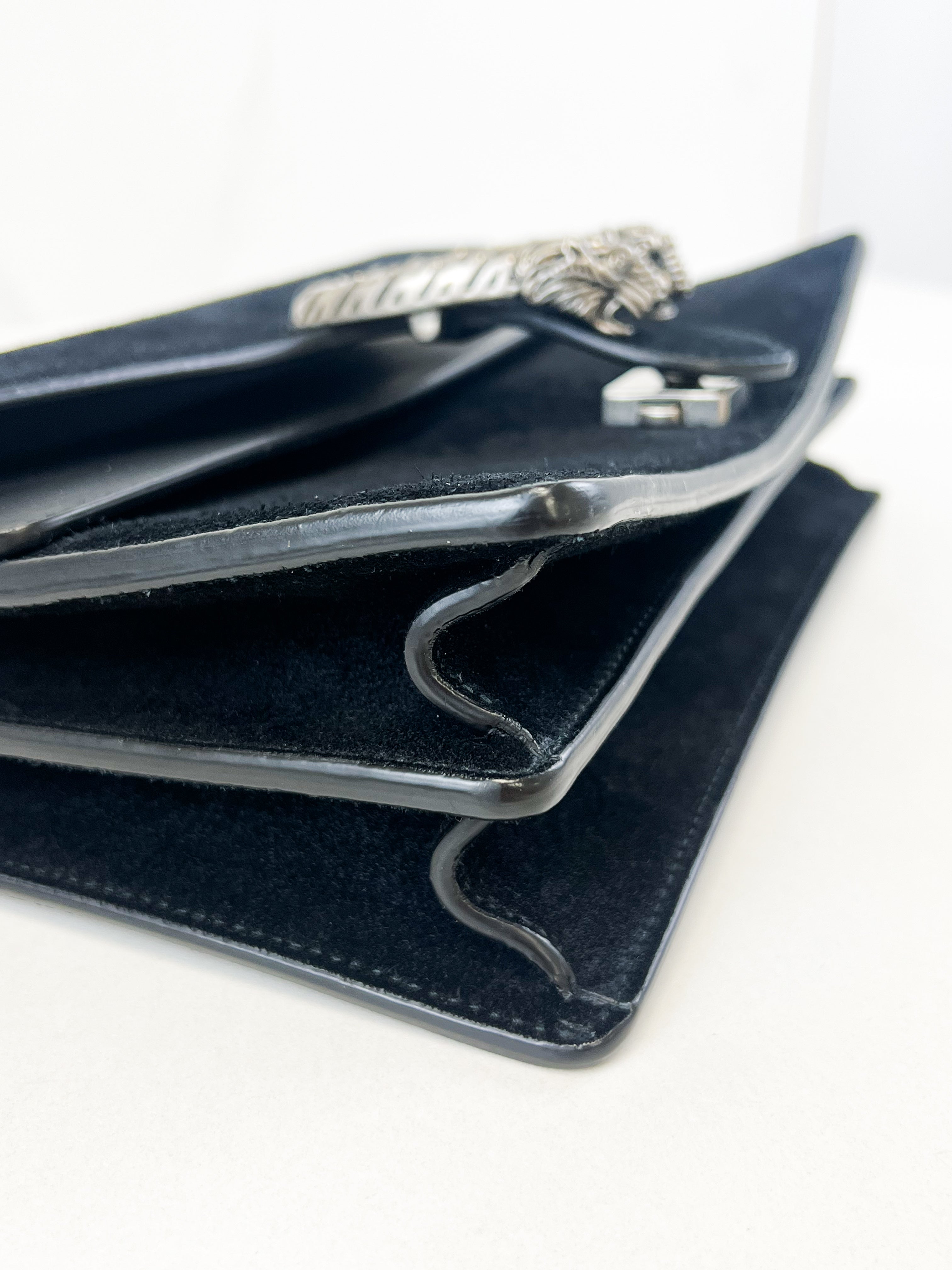 Gucci Black Medium Velvet Dionysus with Leather Detail